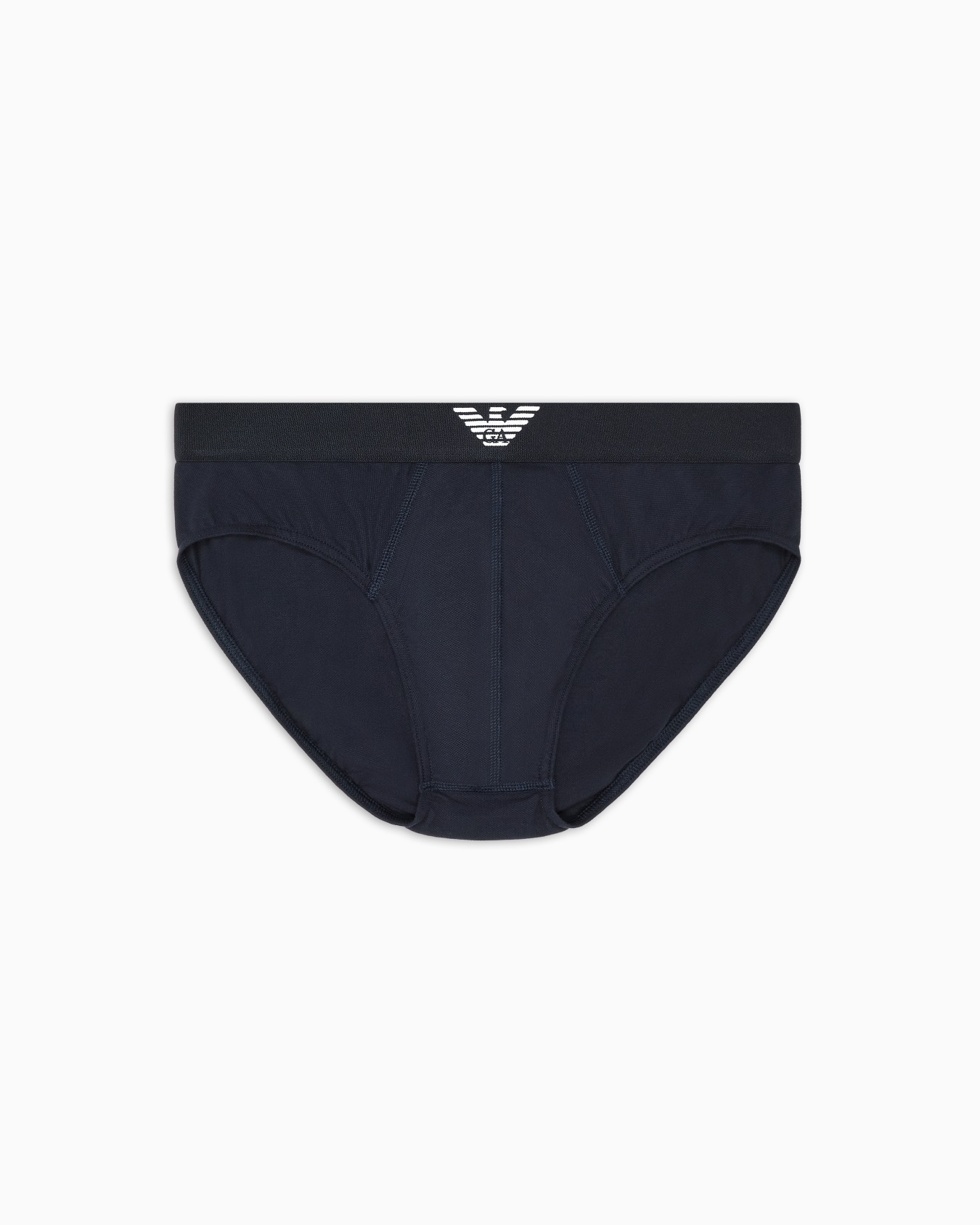 Stretch piqué briefs with logo waistband Slide 0