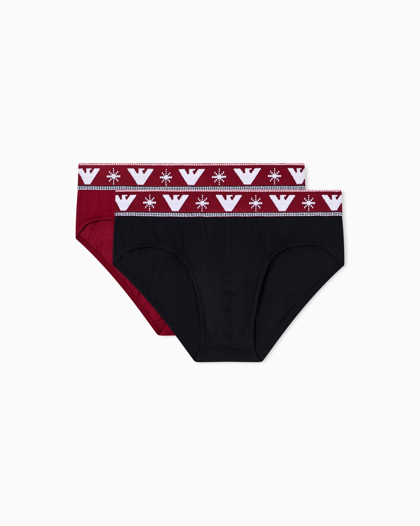 Two-pack of Holidays jacquard jersey briefs Slide 0