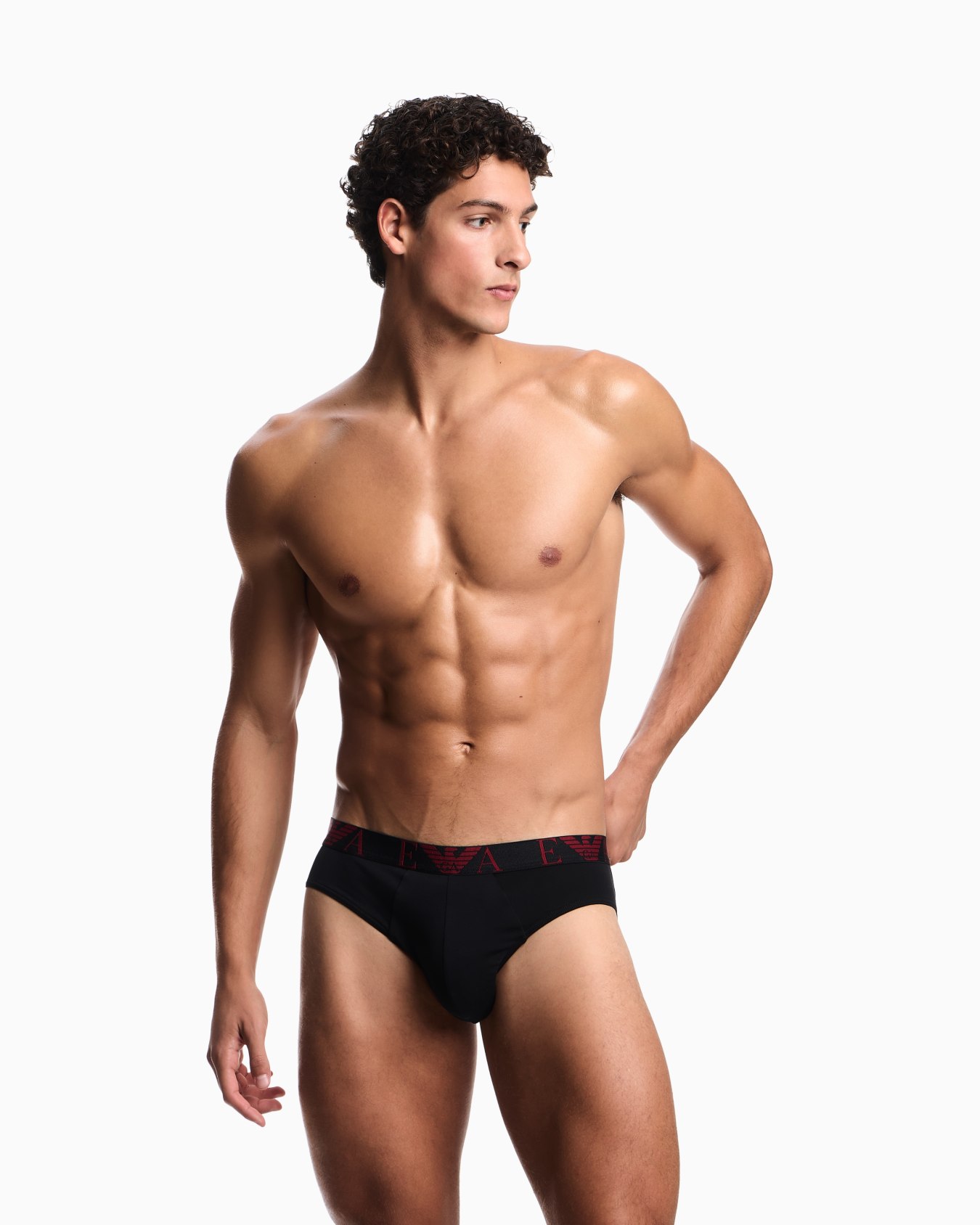 Paquete de tres calzoncillos slip con vistoso logotipo de monograma Diapositiva 1
