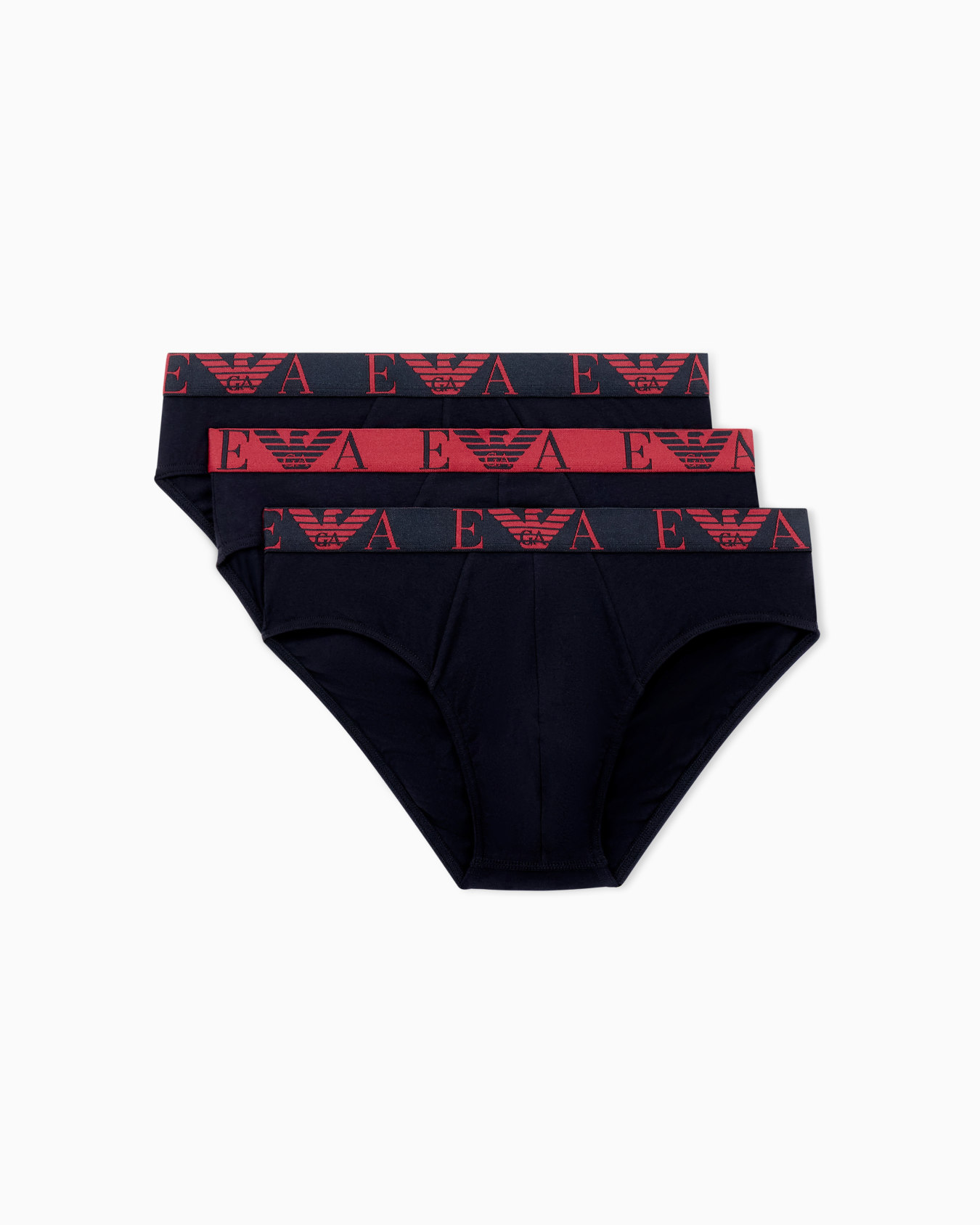 Paquete de tres calzoncillos slip con vistoso logotipo de monograma Diapositiva 0