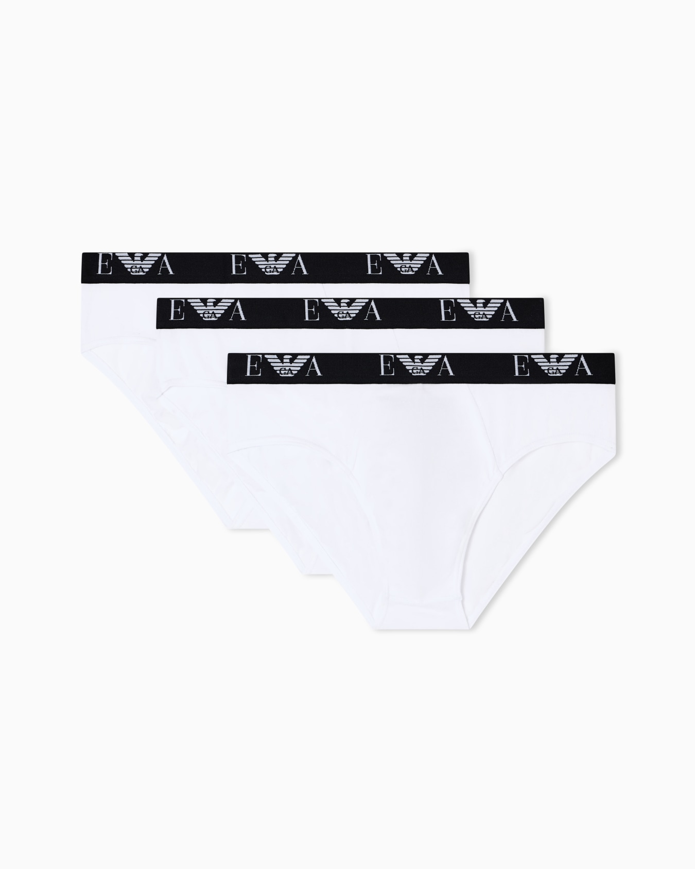 Three-pack of stretch jersey briefs with EA logoband Slide 0