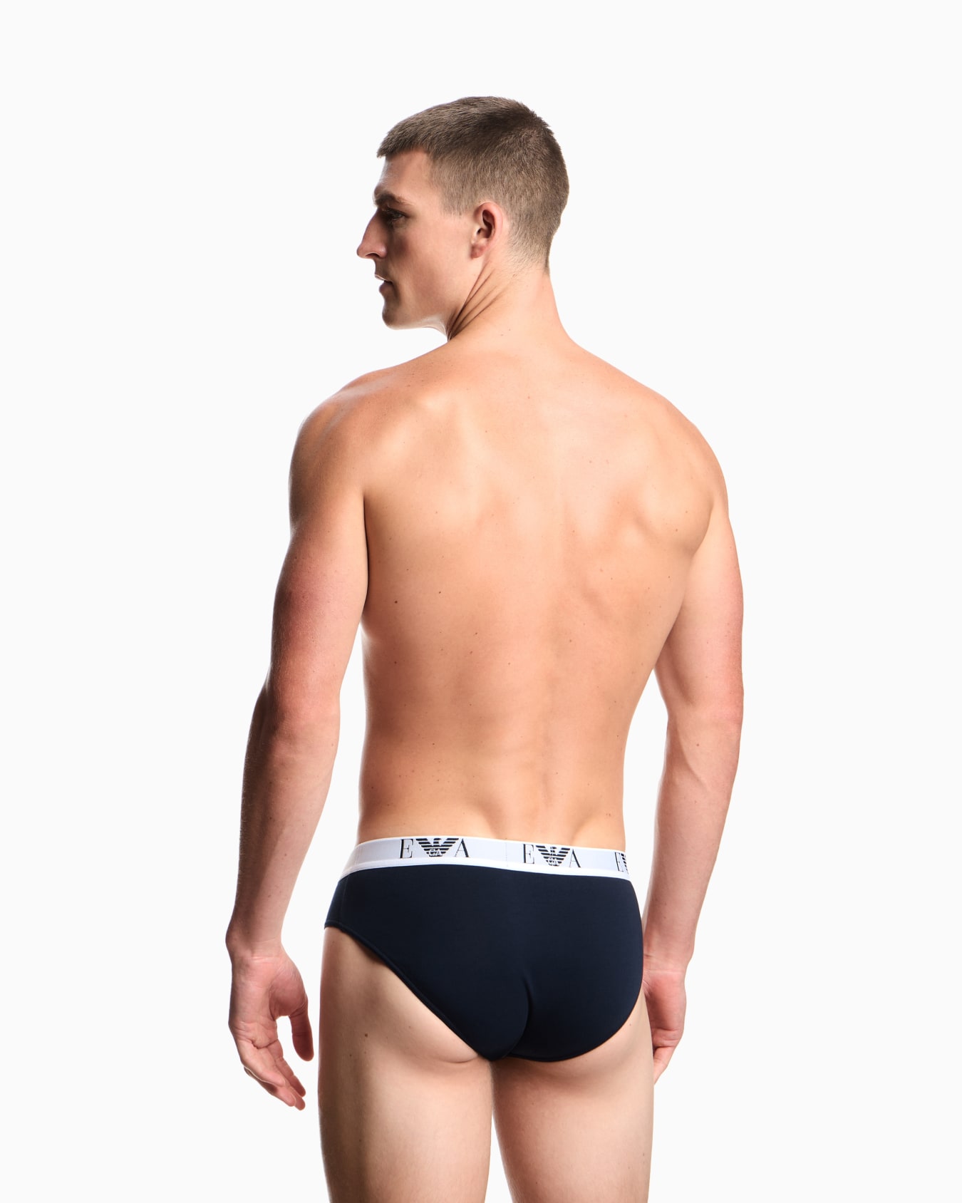 Lot de 3 slips en jersey stretch avec bande logo EA Diapositive 2