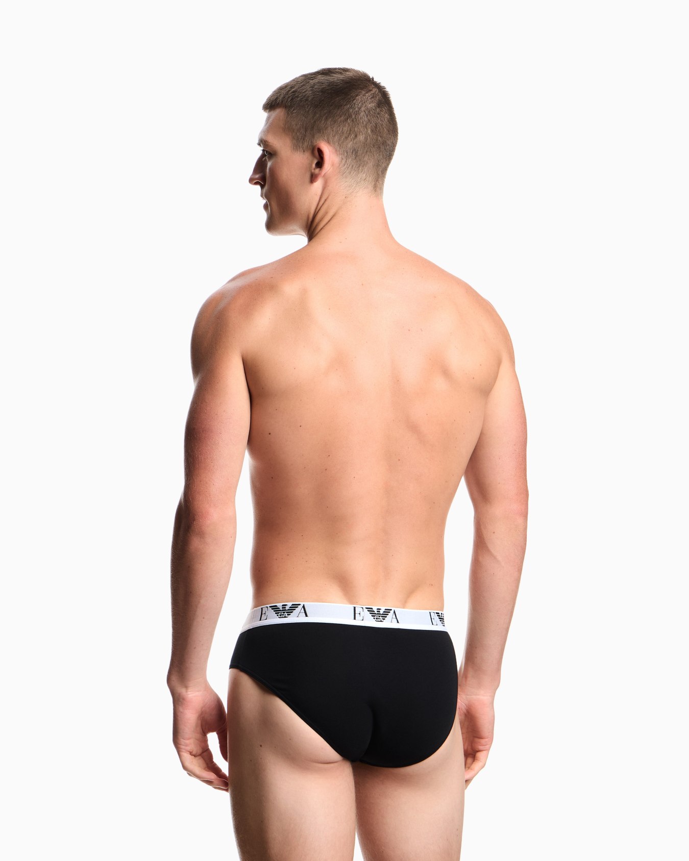 Three-pack of stretch jersey briefs with EA logoband Slide 2