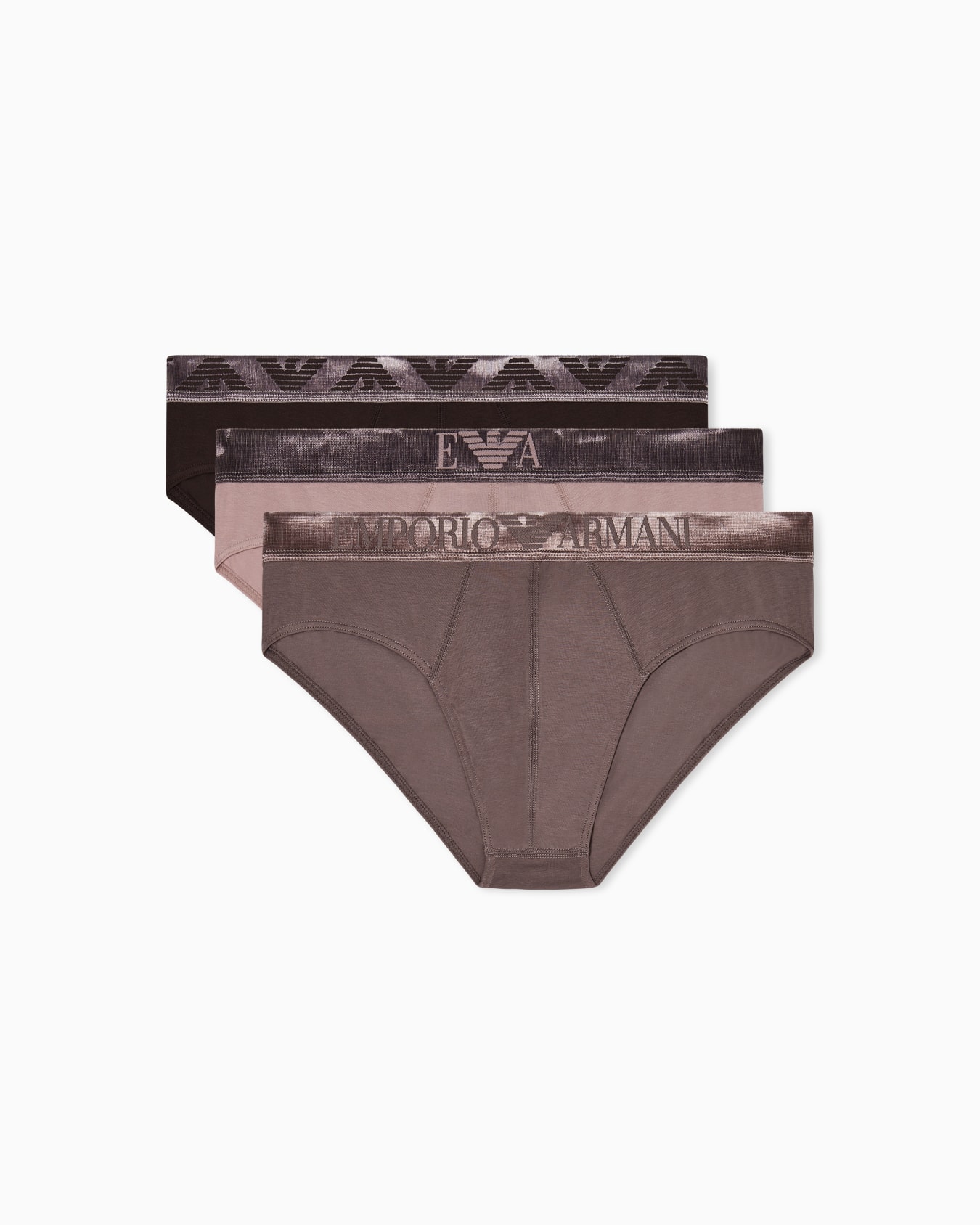 Three-pack of ASV Shiny logoband organic jersey briefs Slide 0