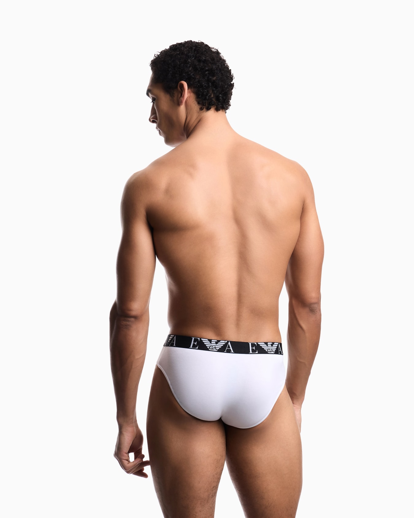 Three-pack of briefs with bold monogram logo Slide 2