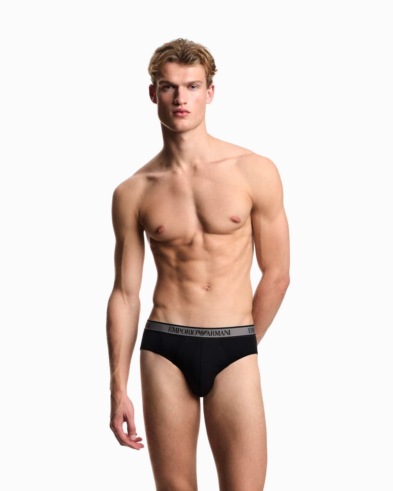 Three-pack of briefs with Core logo waistband Slide 1