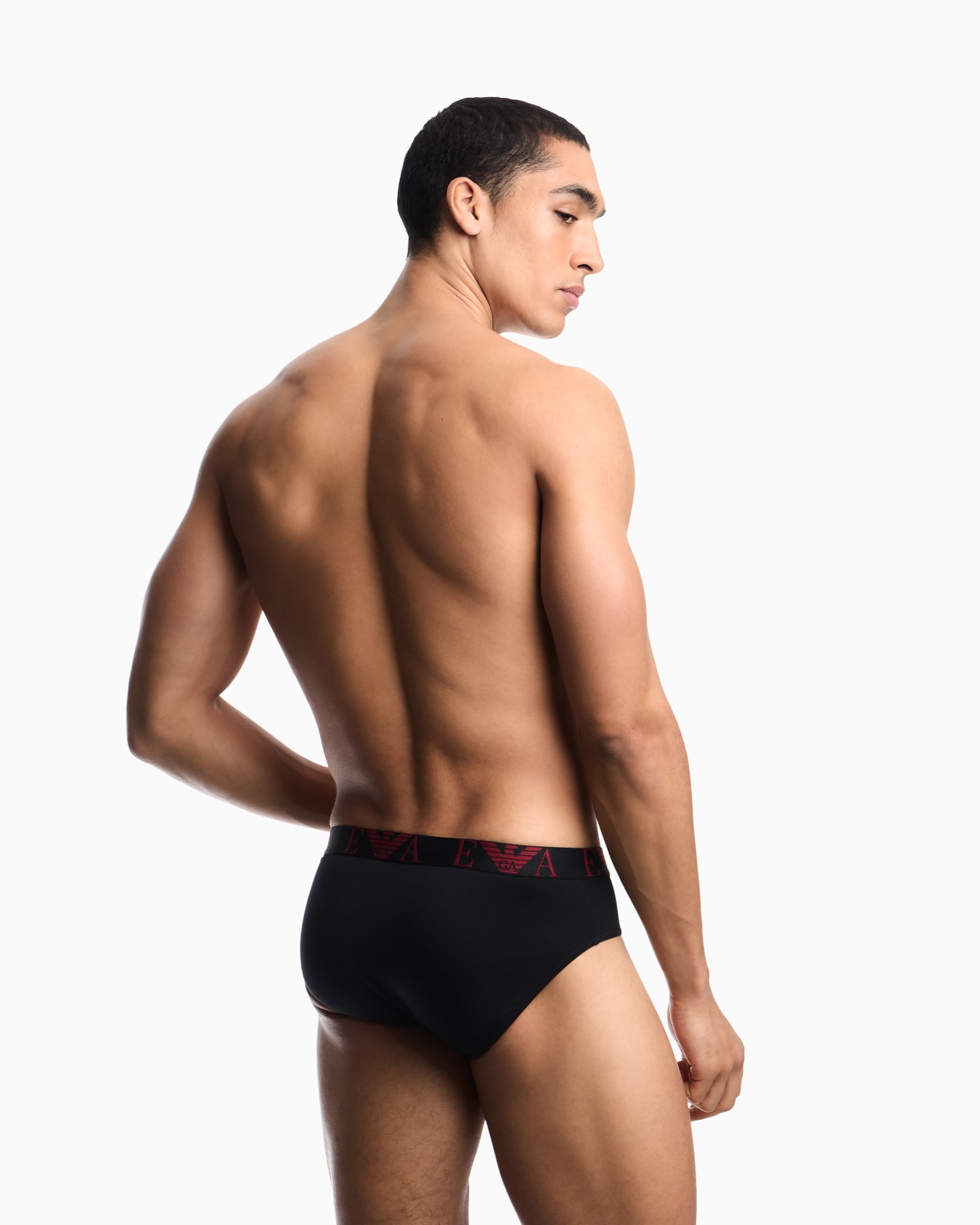 Three-pack of jersey briefs with a bold monogram waistband 슬라이드 2