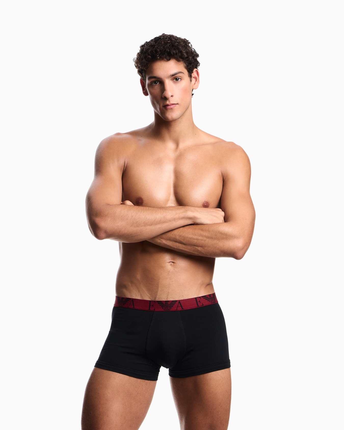 Three-pack of boxer briefs with bold monogram logo Slide 1