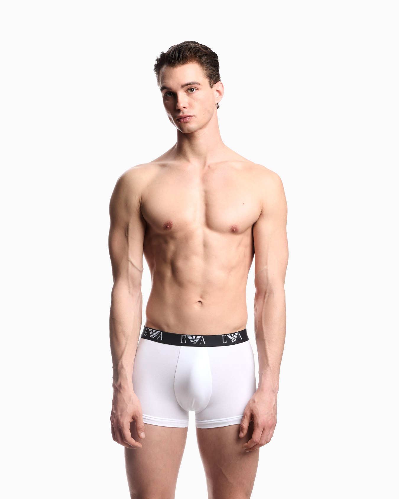 Three-pack of stretch jersey boxer briefs with EA logoband Slide 1