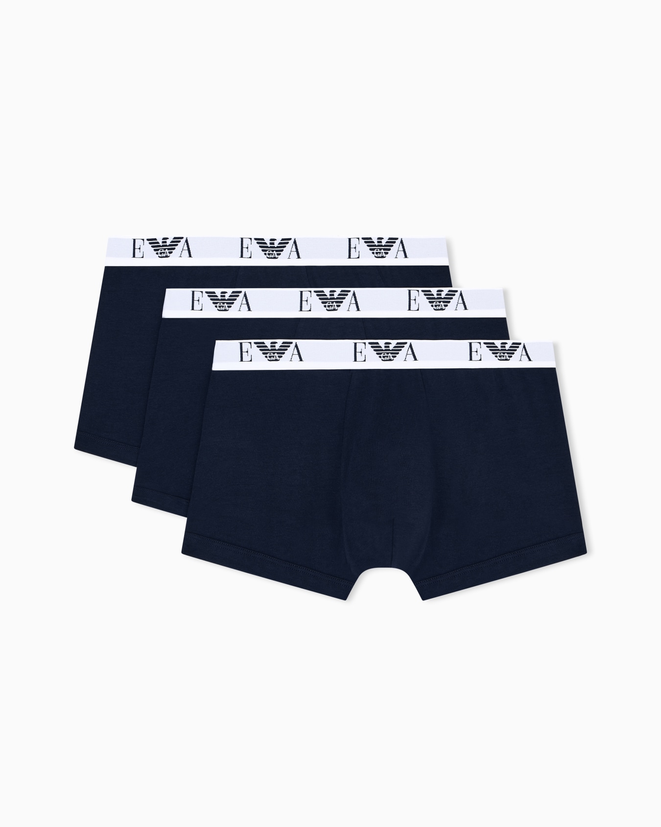 Three-pack of stretch jersey boxer briefs with EA logoband Slide 0