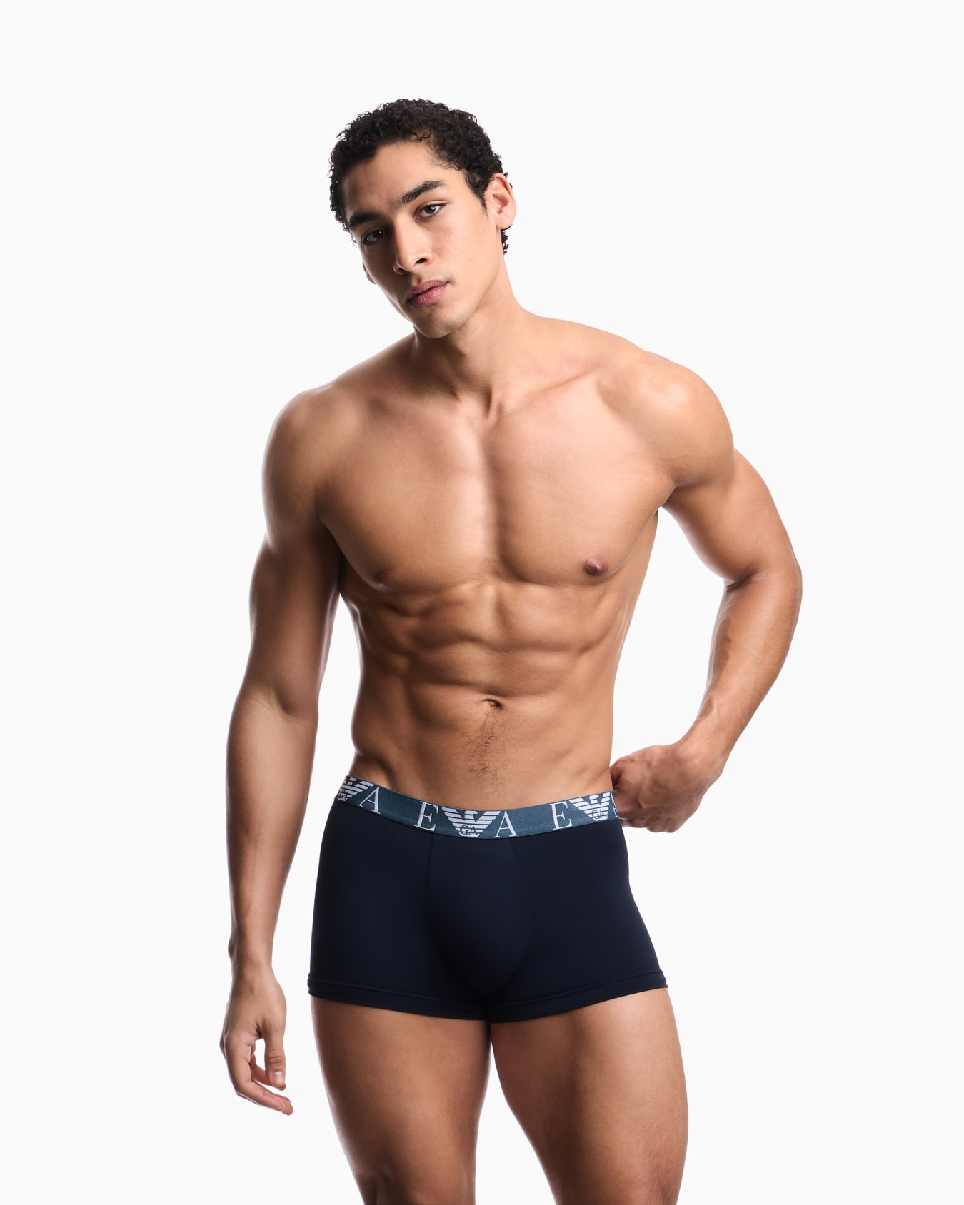 Three-pack of boxer briefs with bold monogram logo Slide 1