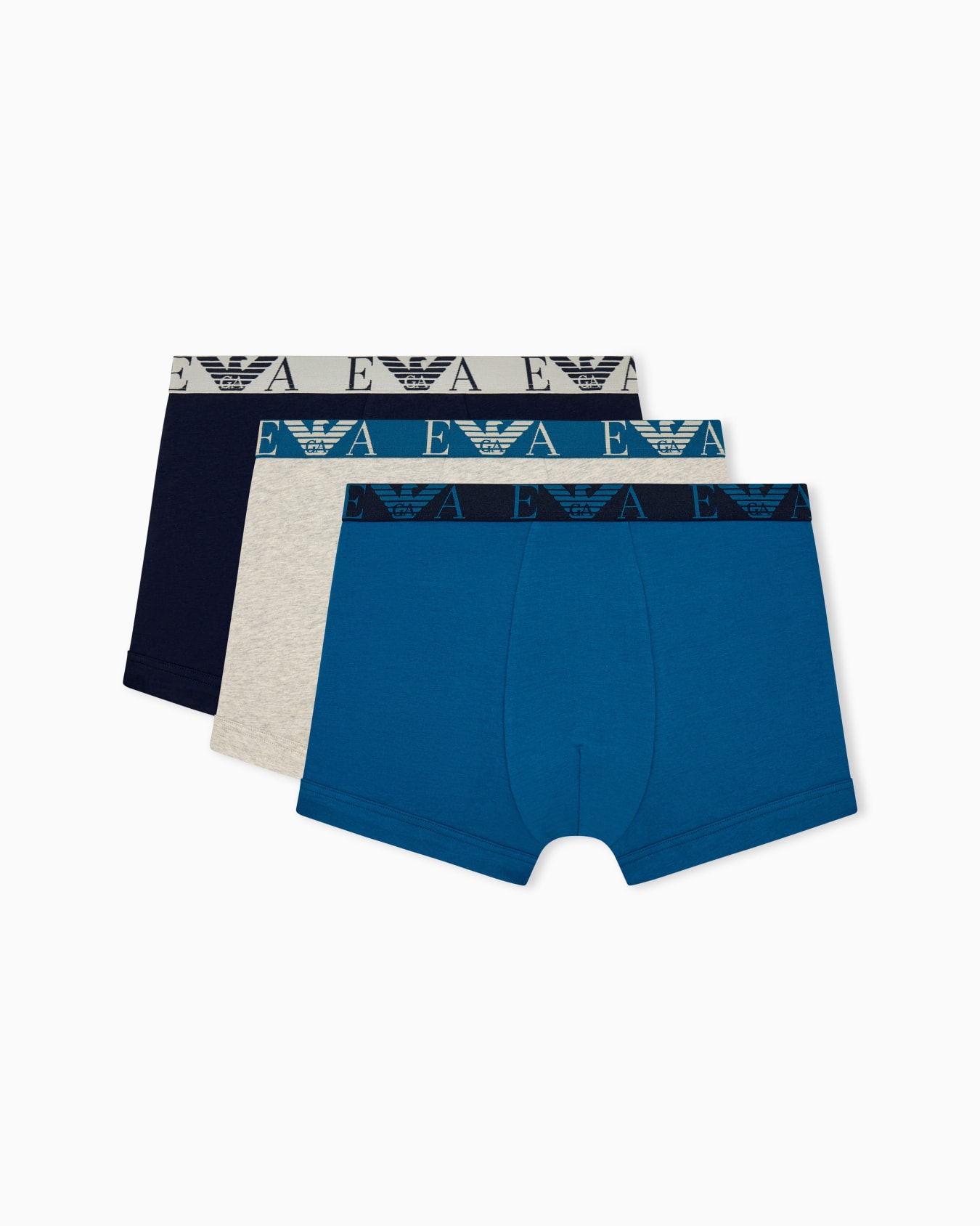 3-pack regular fit jersey trunks with bold monogram Slide 0