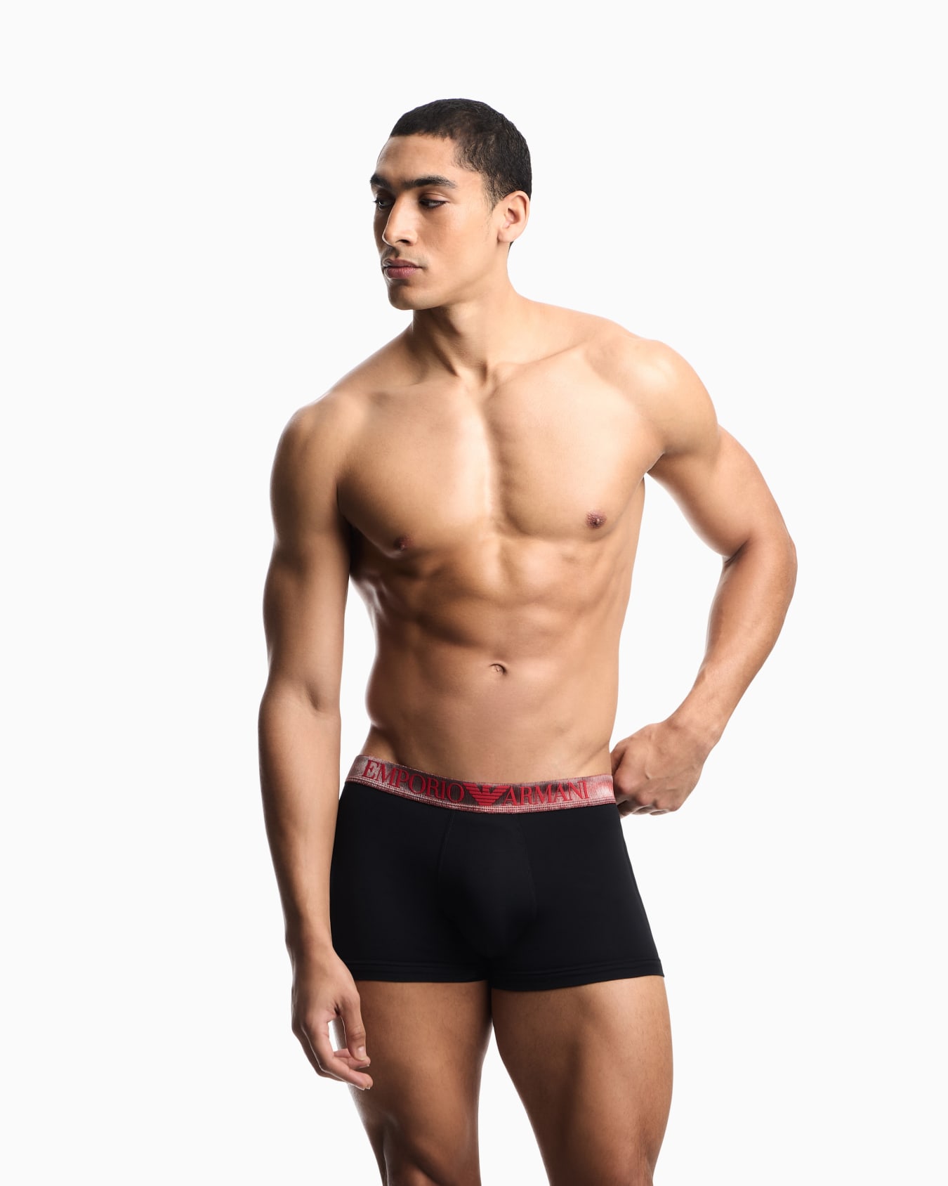 Lot de 3 boxers en coton avec taille élastique à logo Diapositive 1