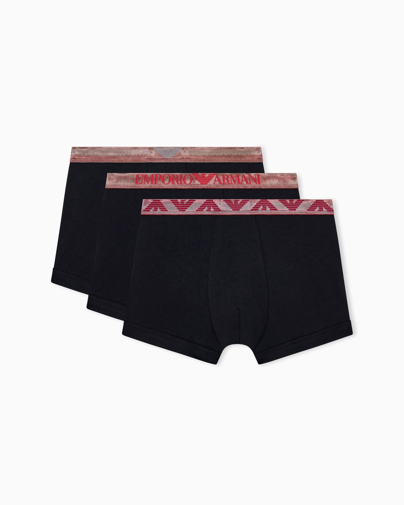 Lot de 3 boxers en coton avec taille élastique à logo Diapositive 0