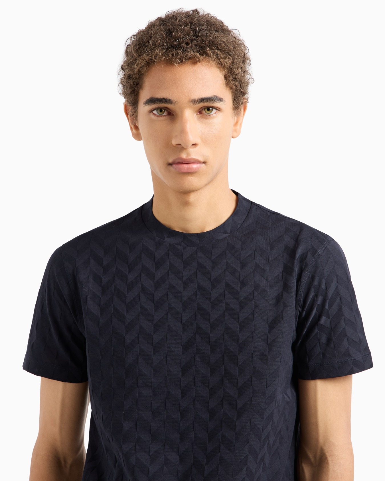 Jersey T-shirt with all-over jacquard pattern Diapositiva 4