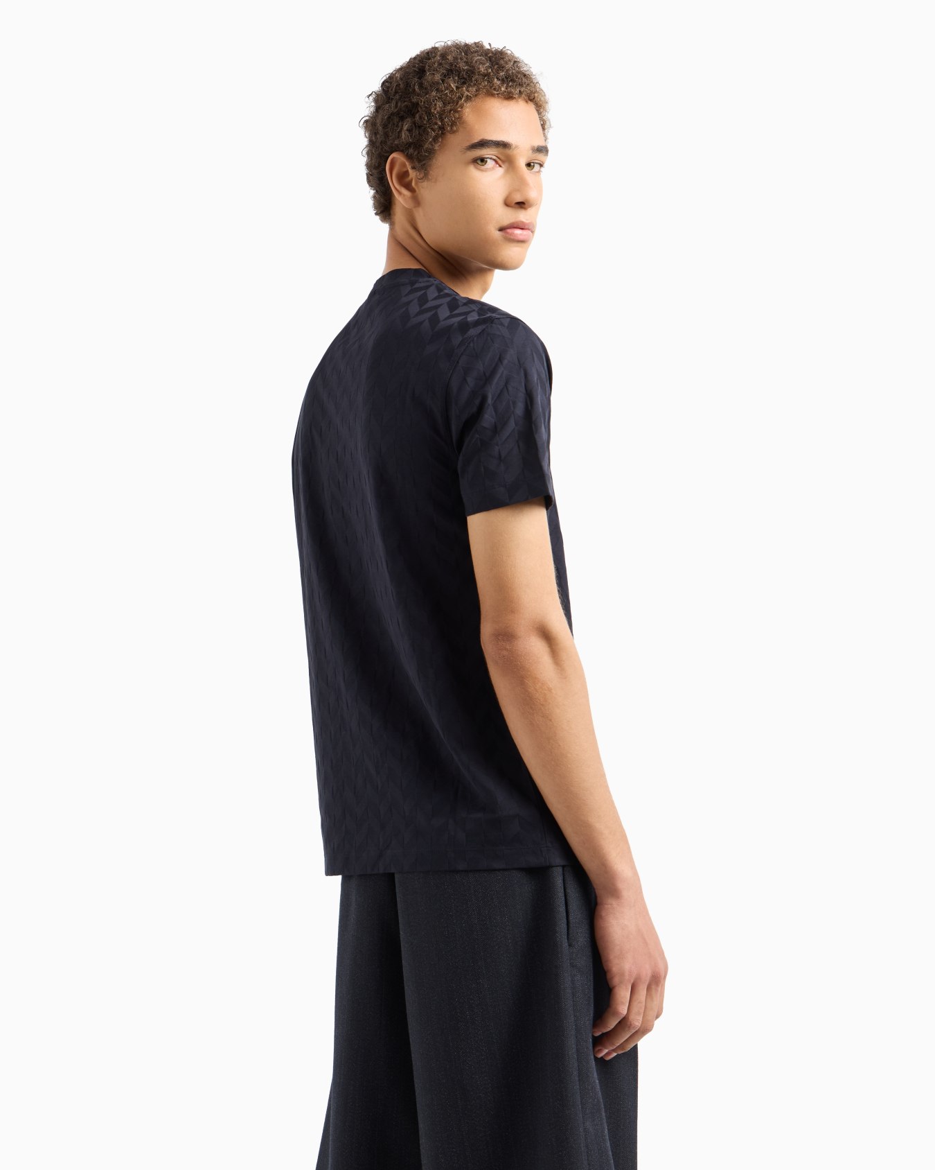 Jersey T-shirt with all-over jacquard pattern Diapositiva 2