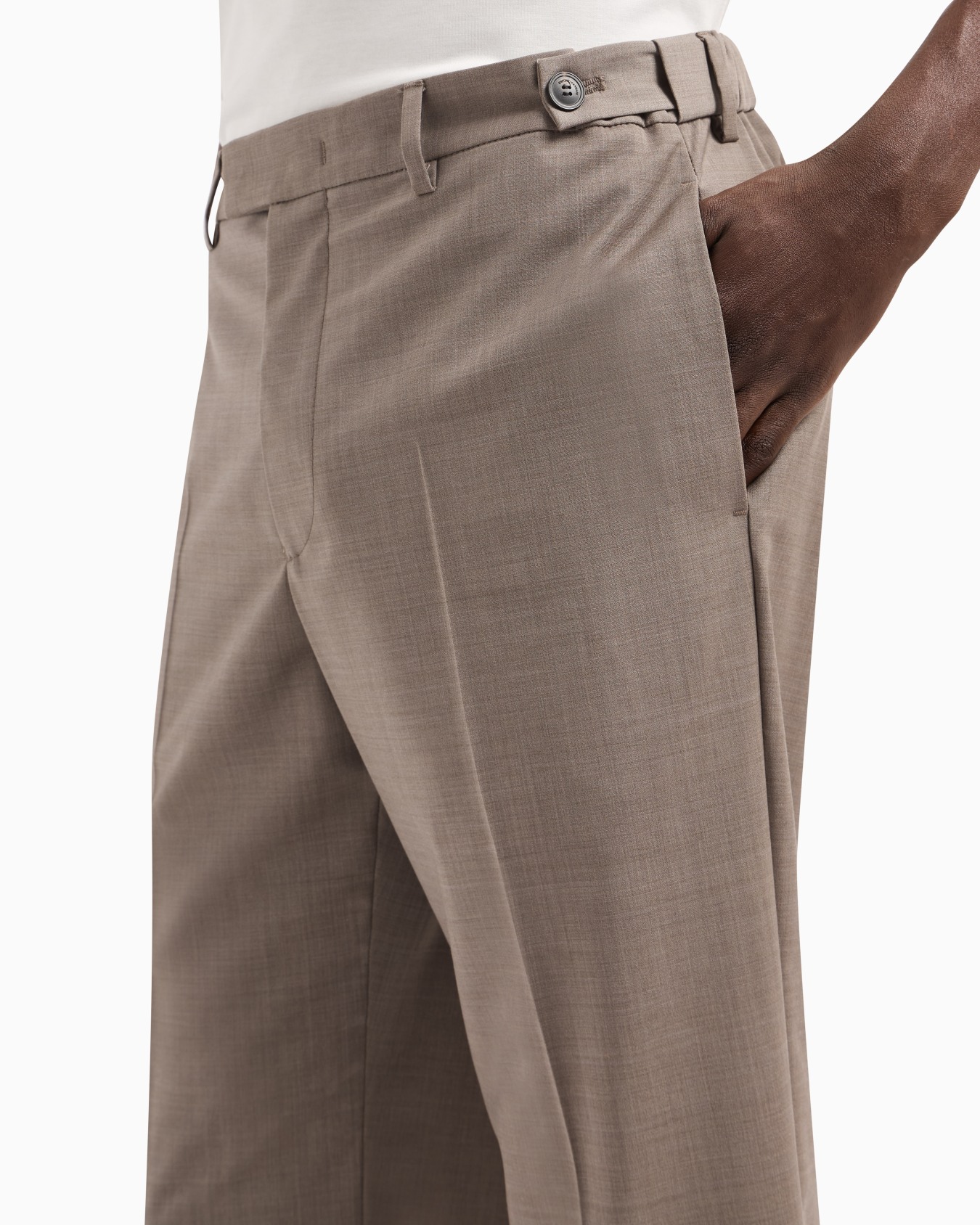 Pantaloni con piega in tela di fresco lana tropical Slide 5