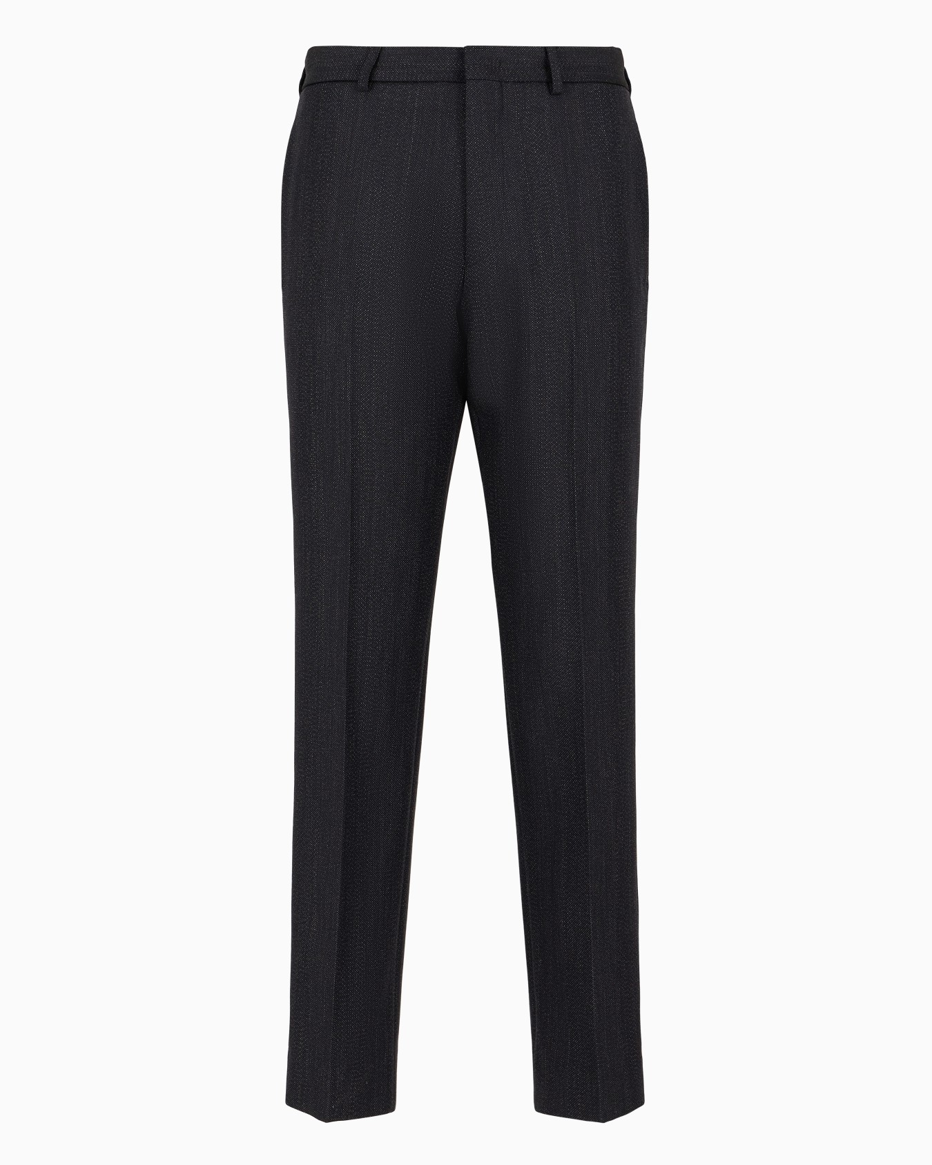 Mouliné wool-blend trousers with chevron motif Slide 0