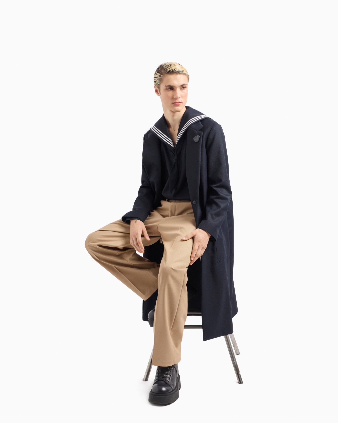 Chemise marinière en gabardine épaisse au toucher compact Diapositive 4