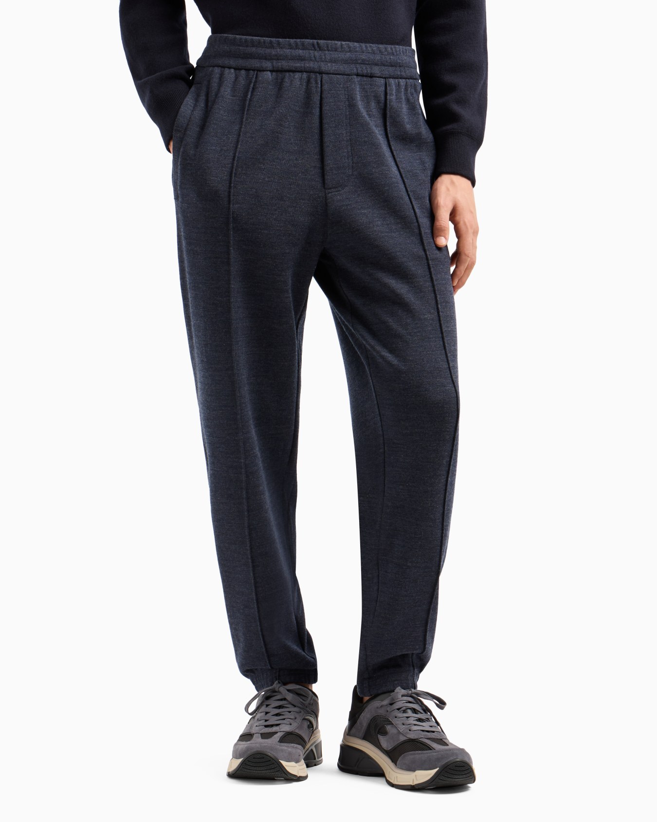Travel Essential virgin wool-blend jersey joggers Slide 1