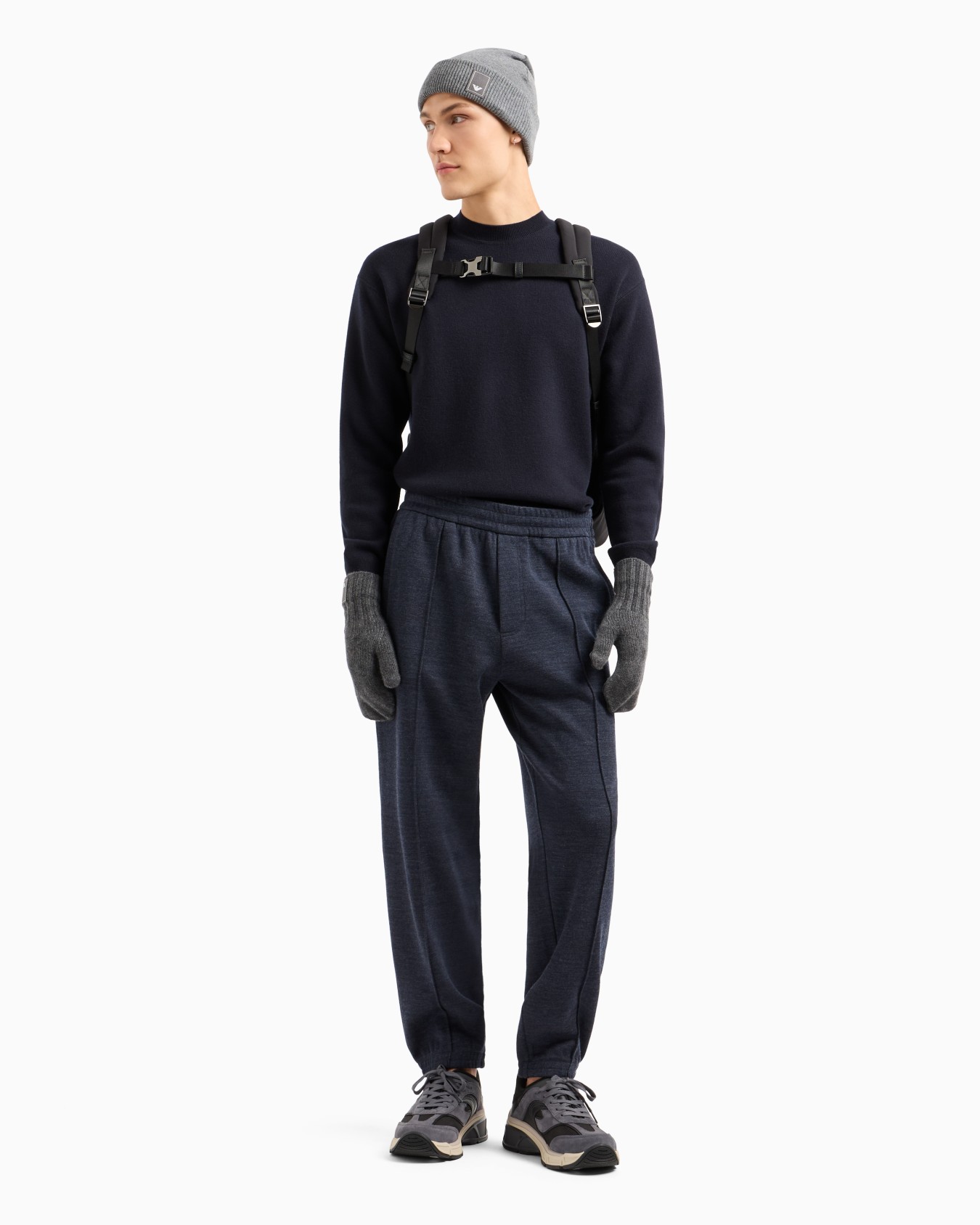 Travel Essential virgin wool-blend jersey joggers Slide 3