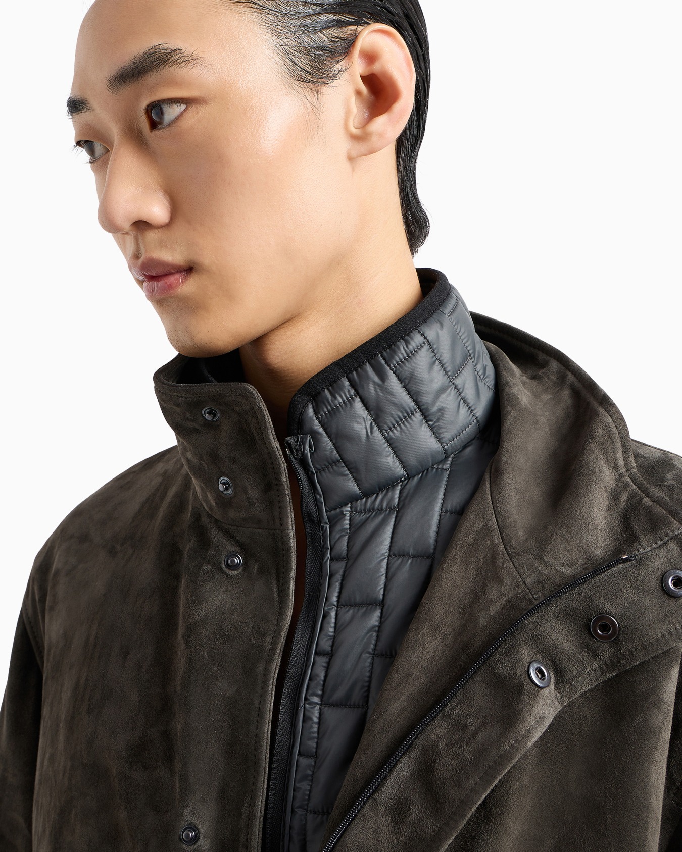 Goat suede relaxed-fit blouson with removable inner jacket Slide 5