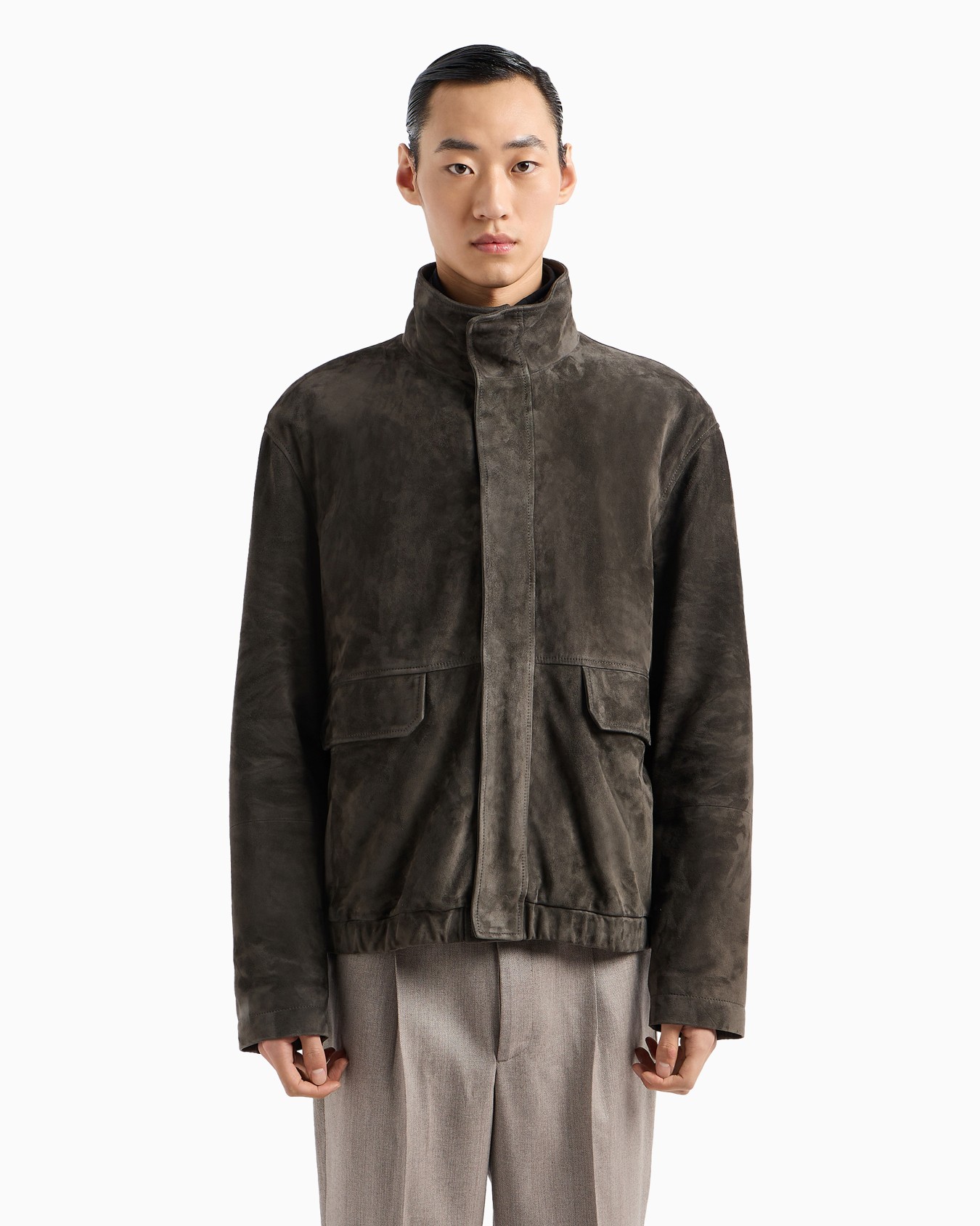 Goat suede relaxed-fit blouson with removable inner jacket Slide 2