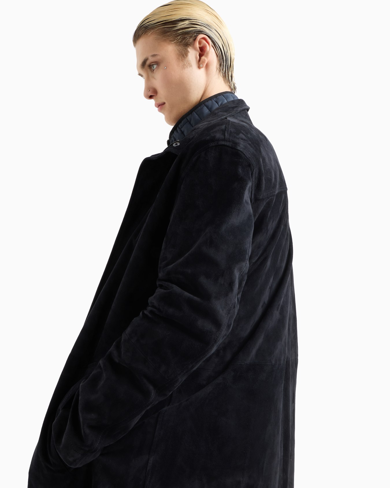 Goat suede relaxed-fit coat with removable inner jacket Slide 4