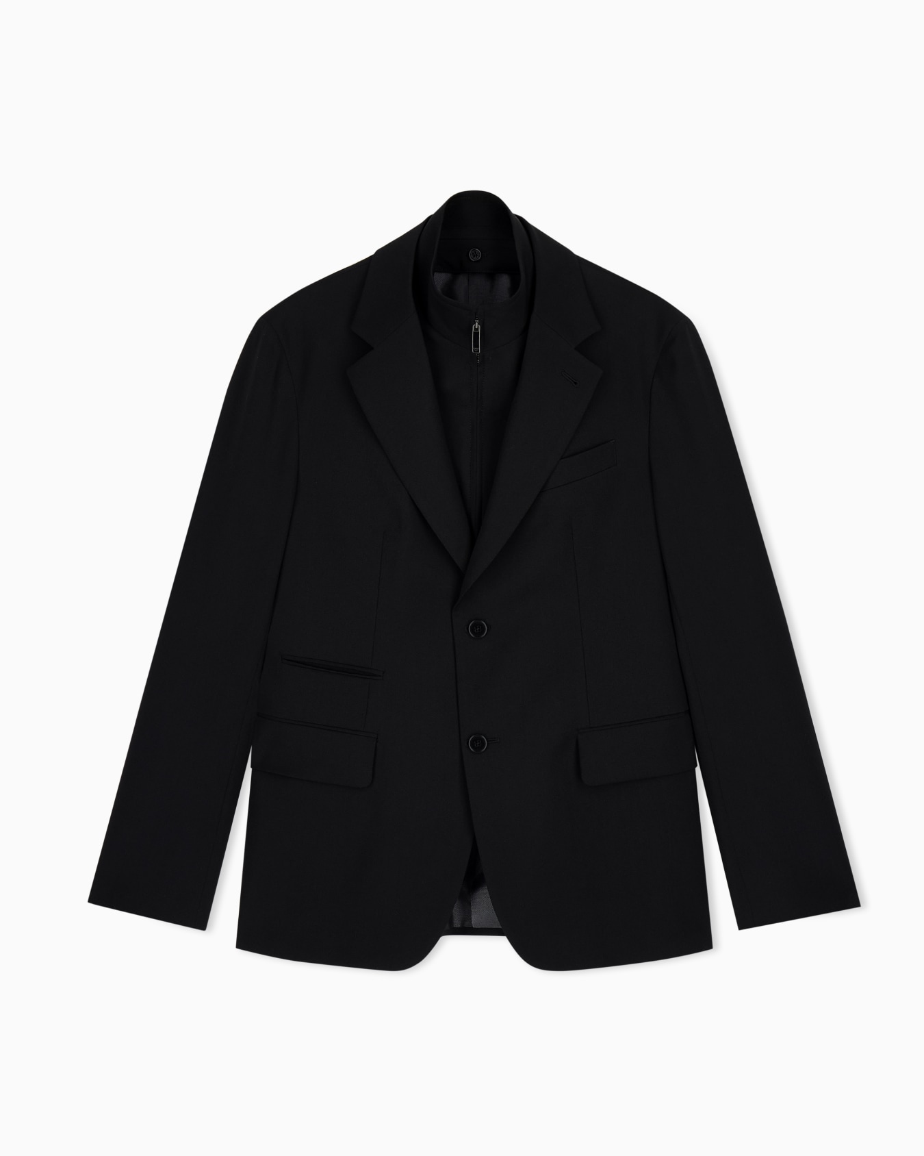 Veste à simple boutonnage en toile de laine froide tropicale Icon avec gilet Diapositive 0