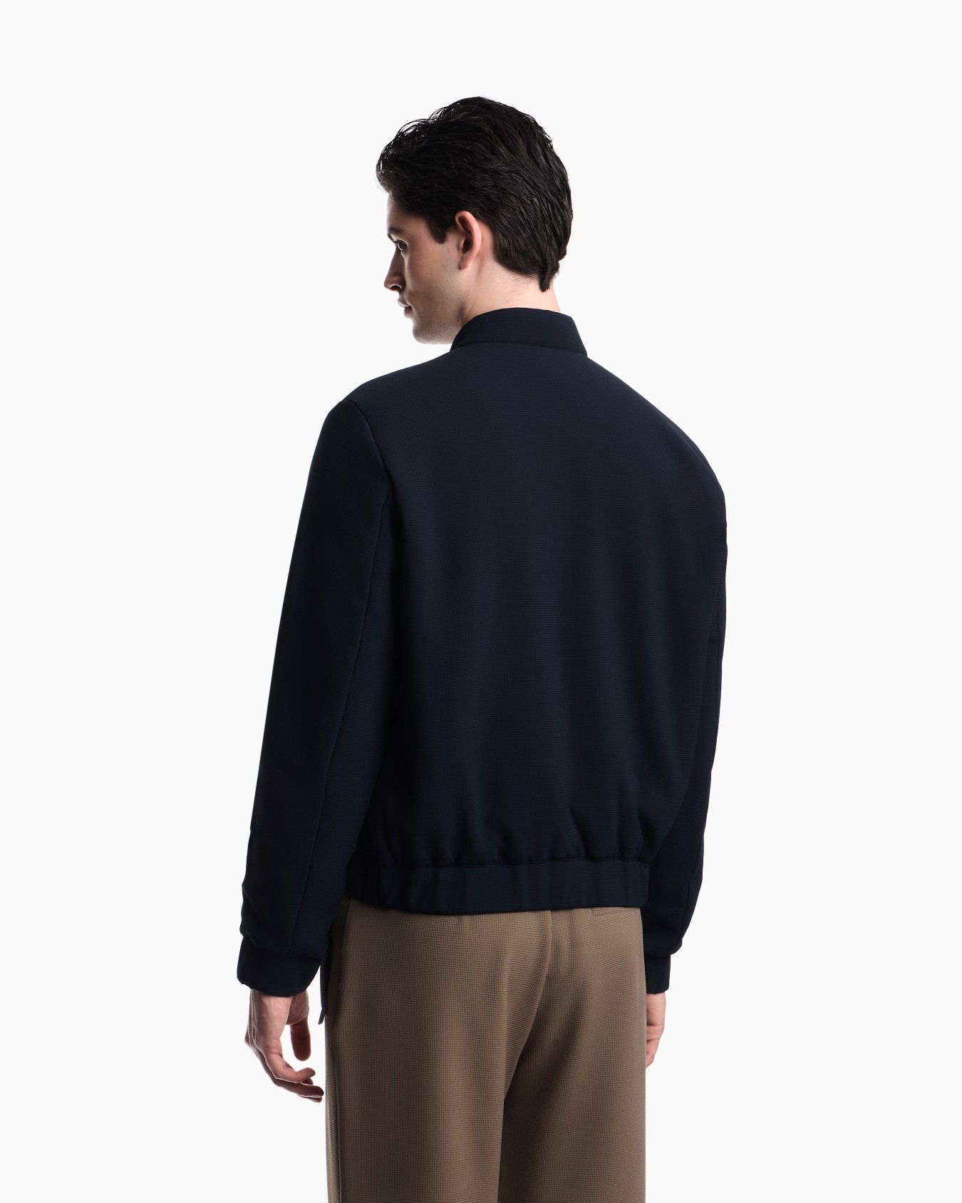 Icon 3D piqué-effect crêpe jersey blouson Slide 2