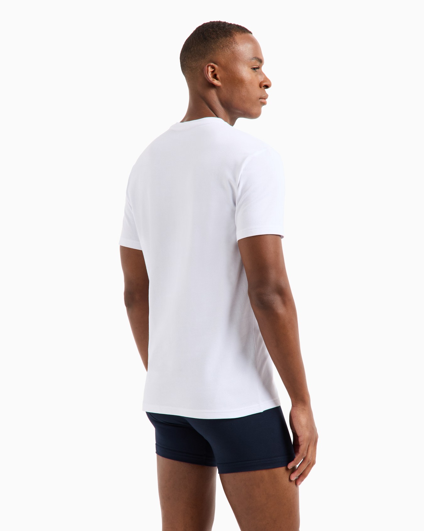 Loungewear fitted stretch piqué T-shirt Slide 2