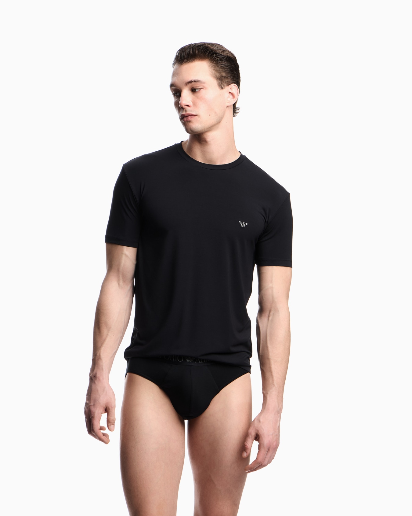 Fitted loungewear T-shirt in soft modal Slide 1