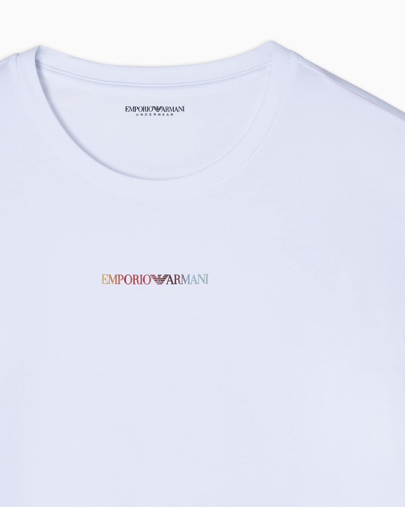 Loungewear fitted jersey T-shirt with rainbow logo Slide 3