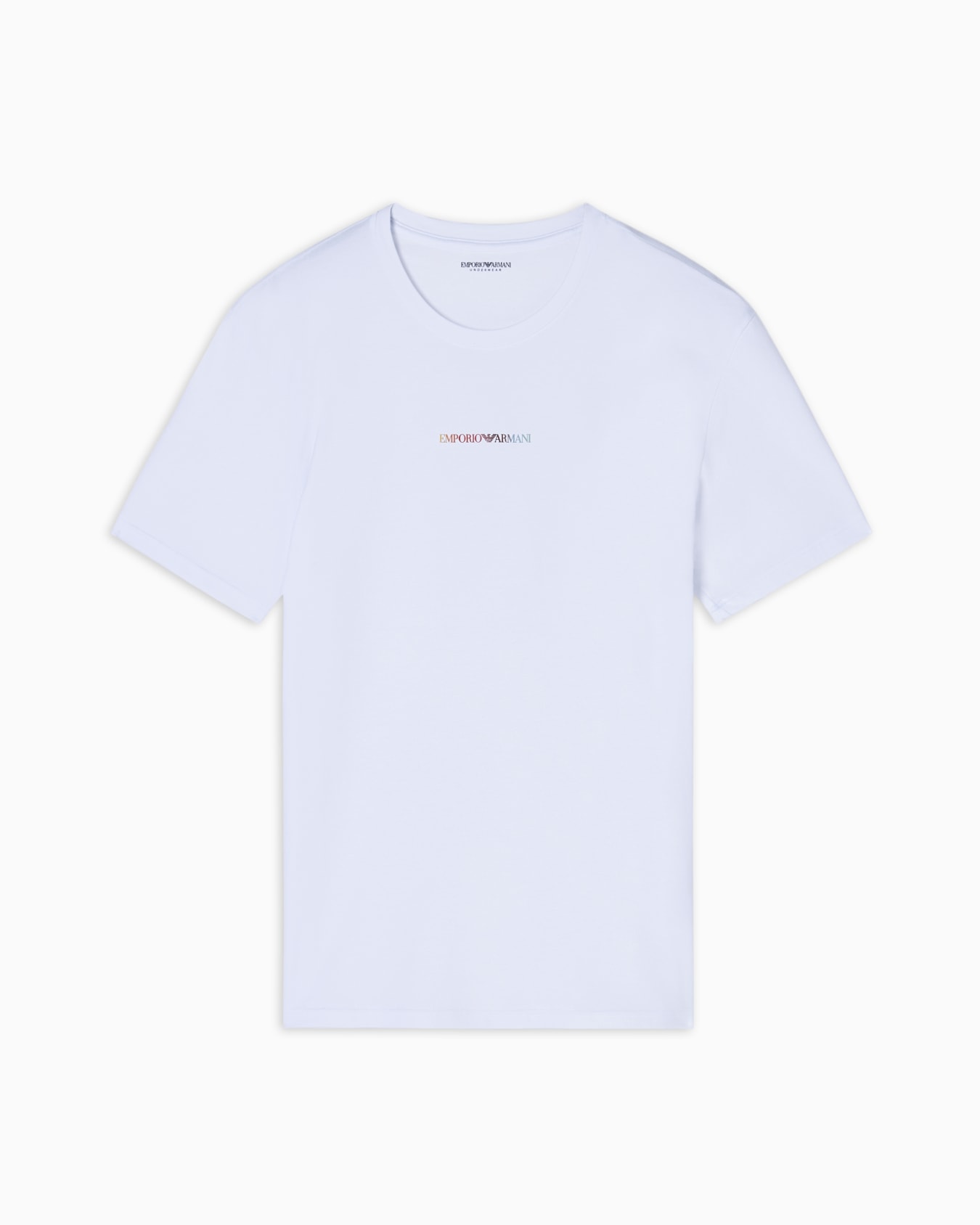 Loungewear fitted jersey T-shirt with rainbow logo Slide 0