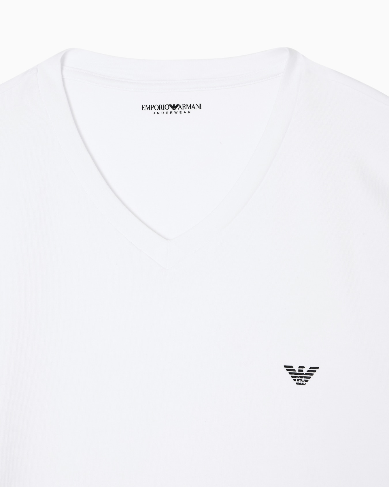 Loungewear fitted stretch jersey V-neck T-shirt Slide 3