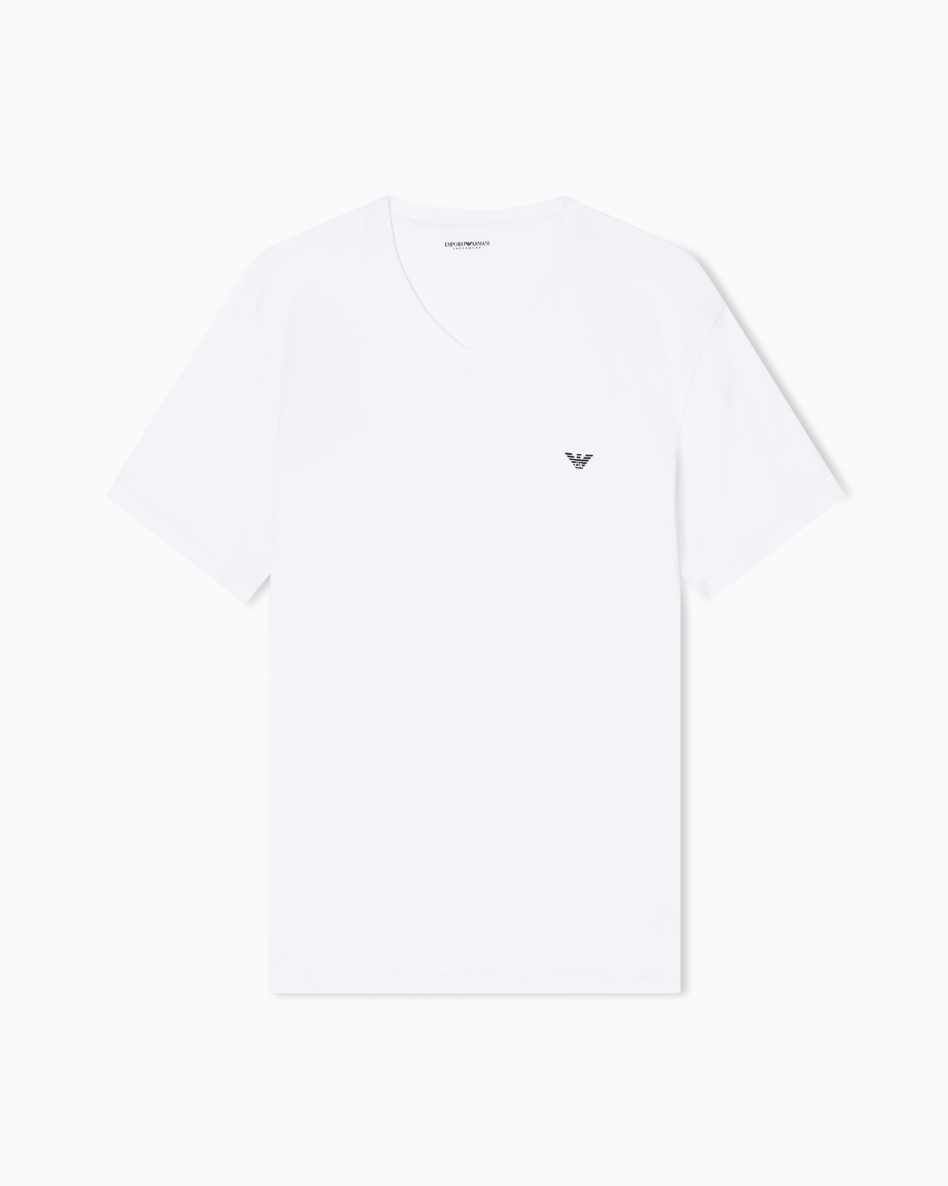 Loungewear fitted stretch jersey V-neck T-shirt Slide 0