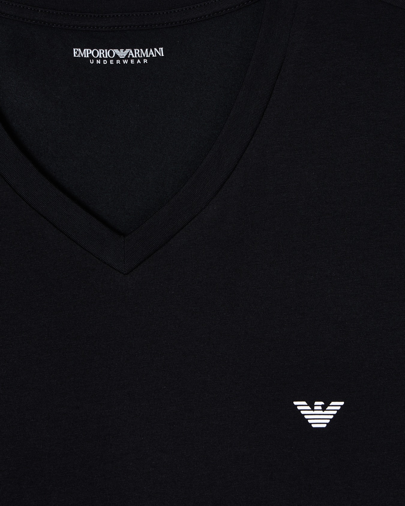 Loungewear fitted stretch jersey V-neck T-shirt Slide 3
