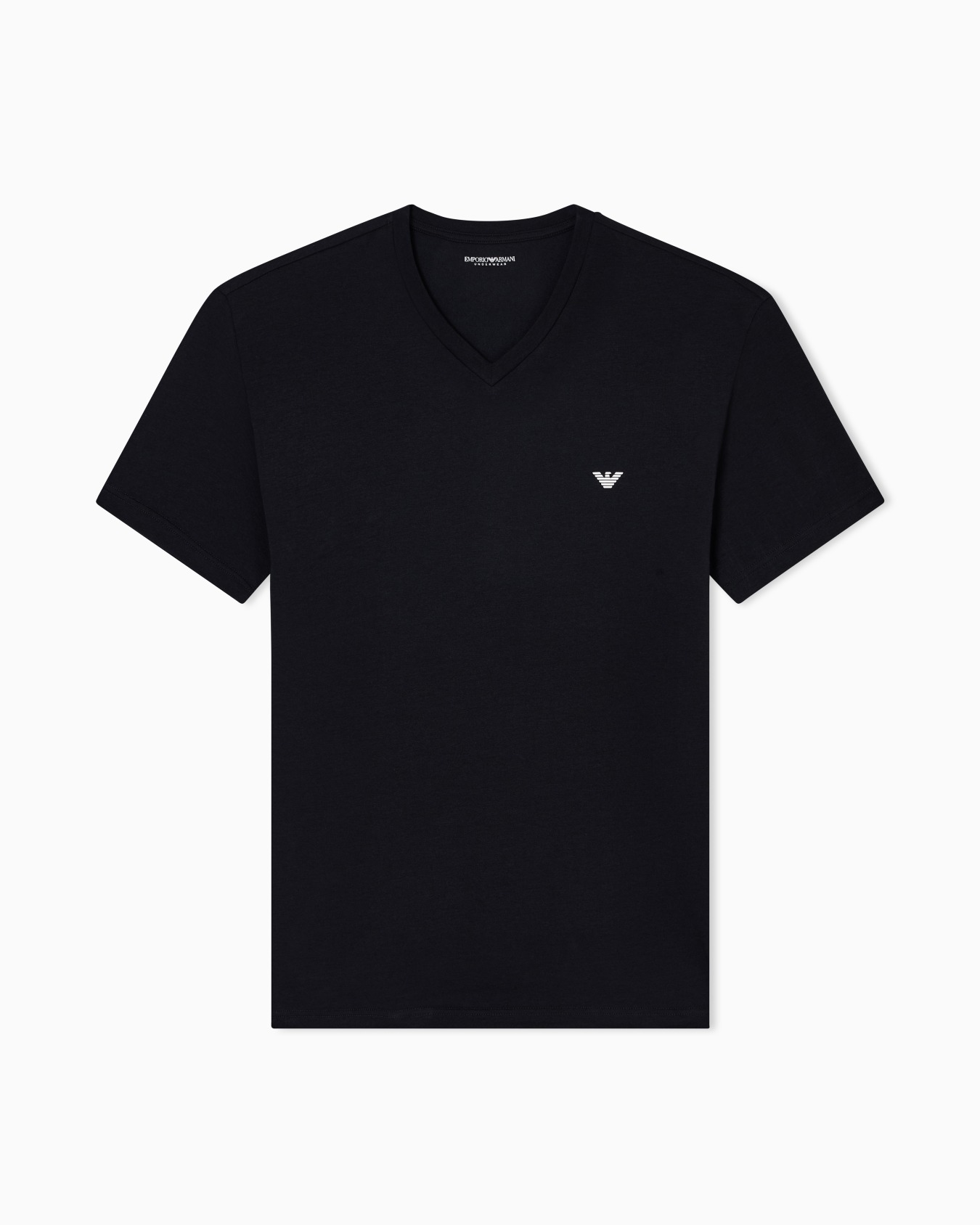 Loungewear fitted stretch jersey V-neck T-shirt Slide 0
