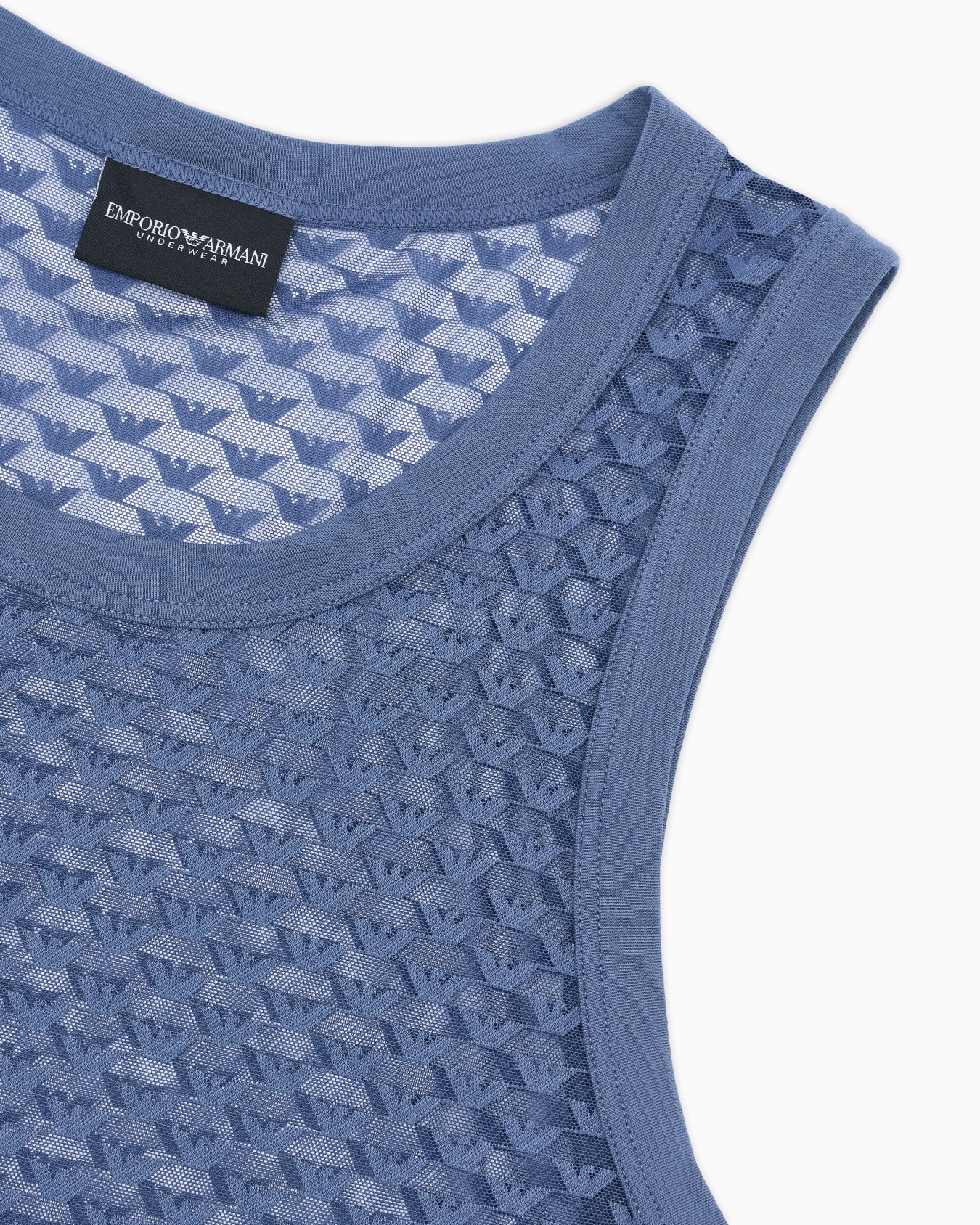 Jacquard mesh tank top with all-over eagle logo Slide 3