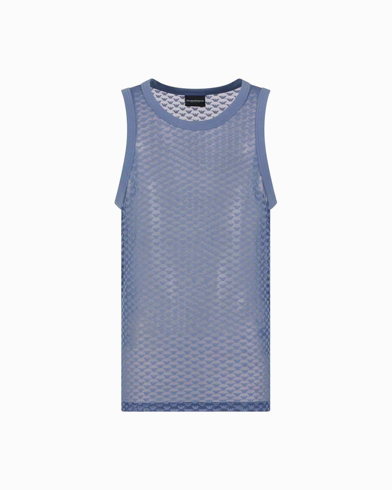 Jacquard mesh tank top with all-over eagle logo Slide 0