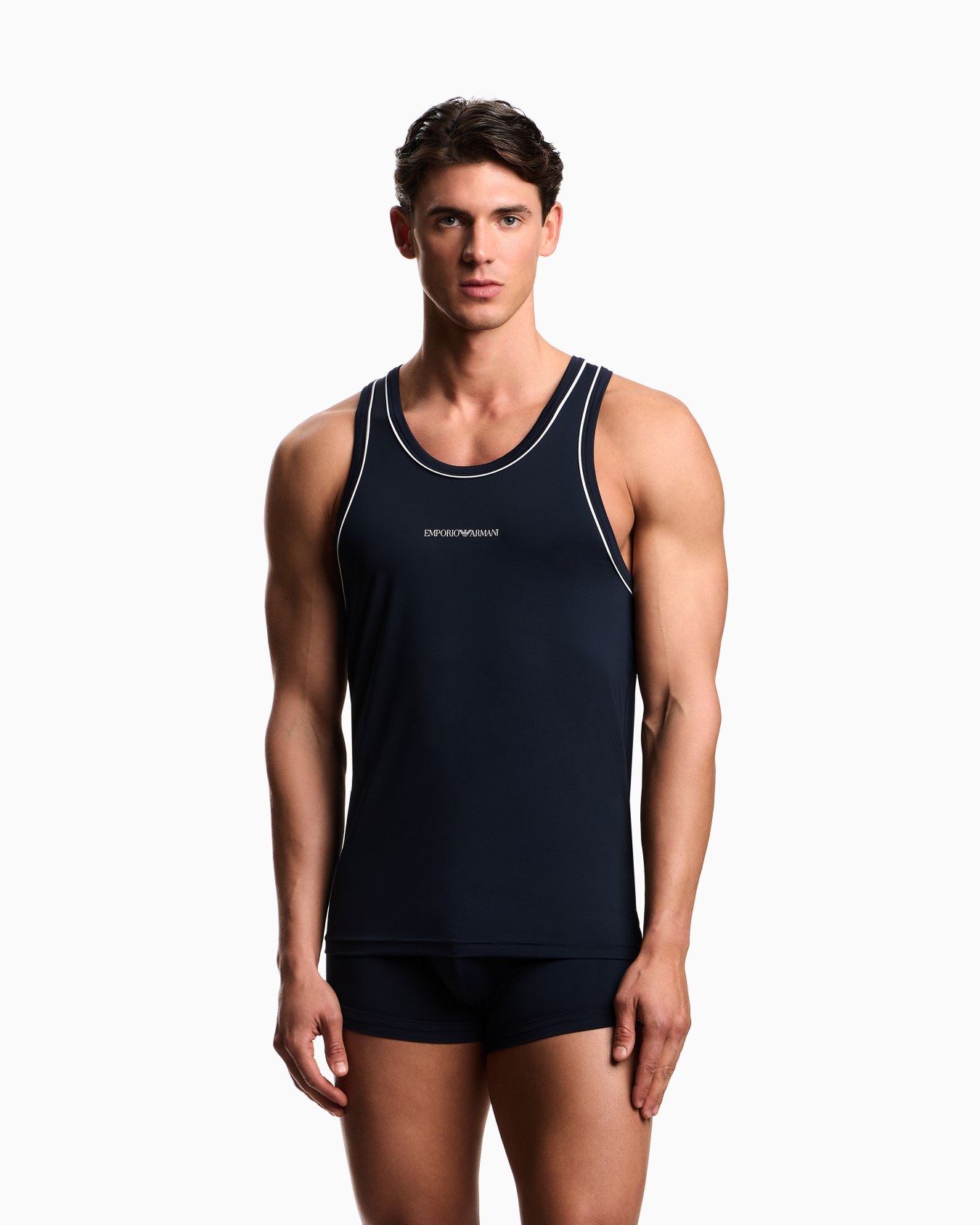 Loungewear jersey tank top with underlined logo band Slide 1