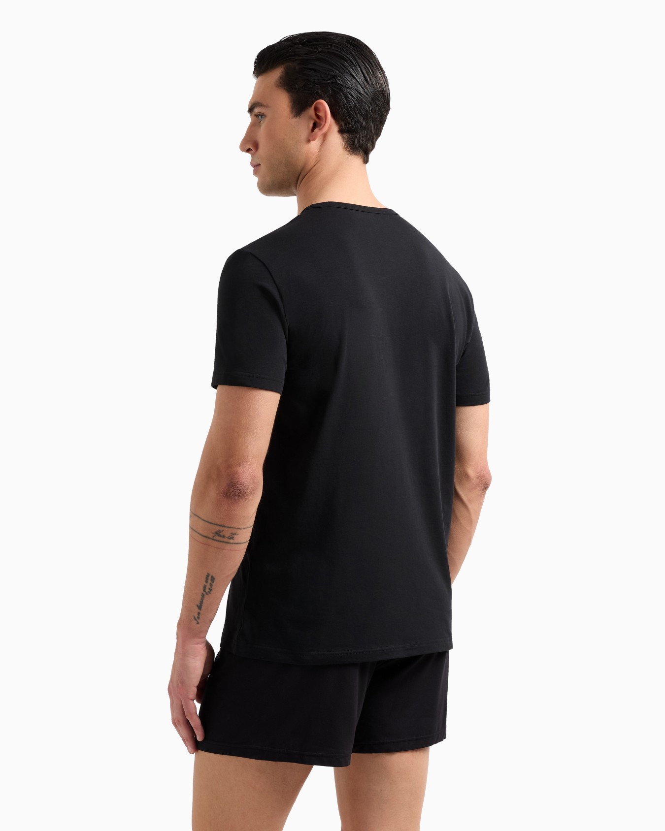 Two-pack of stretch cotton jersey core logoband loungewear T-shirts Slide 2