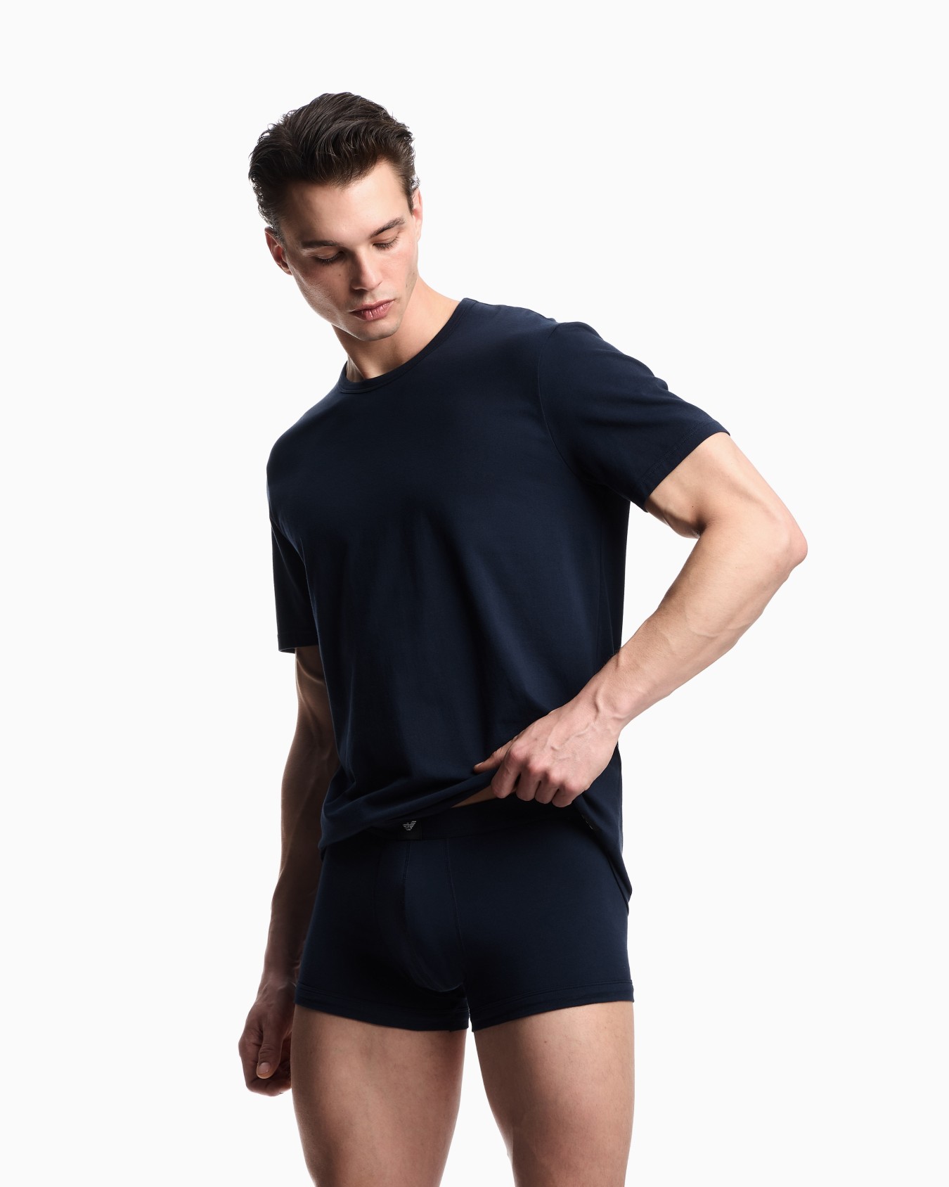 Two-pack of Essential logolabel jersey loungewear T-shirts Slide 1