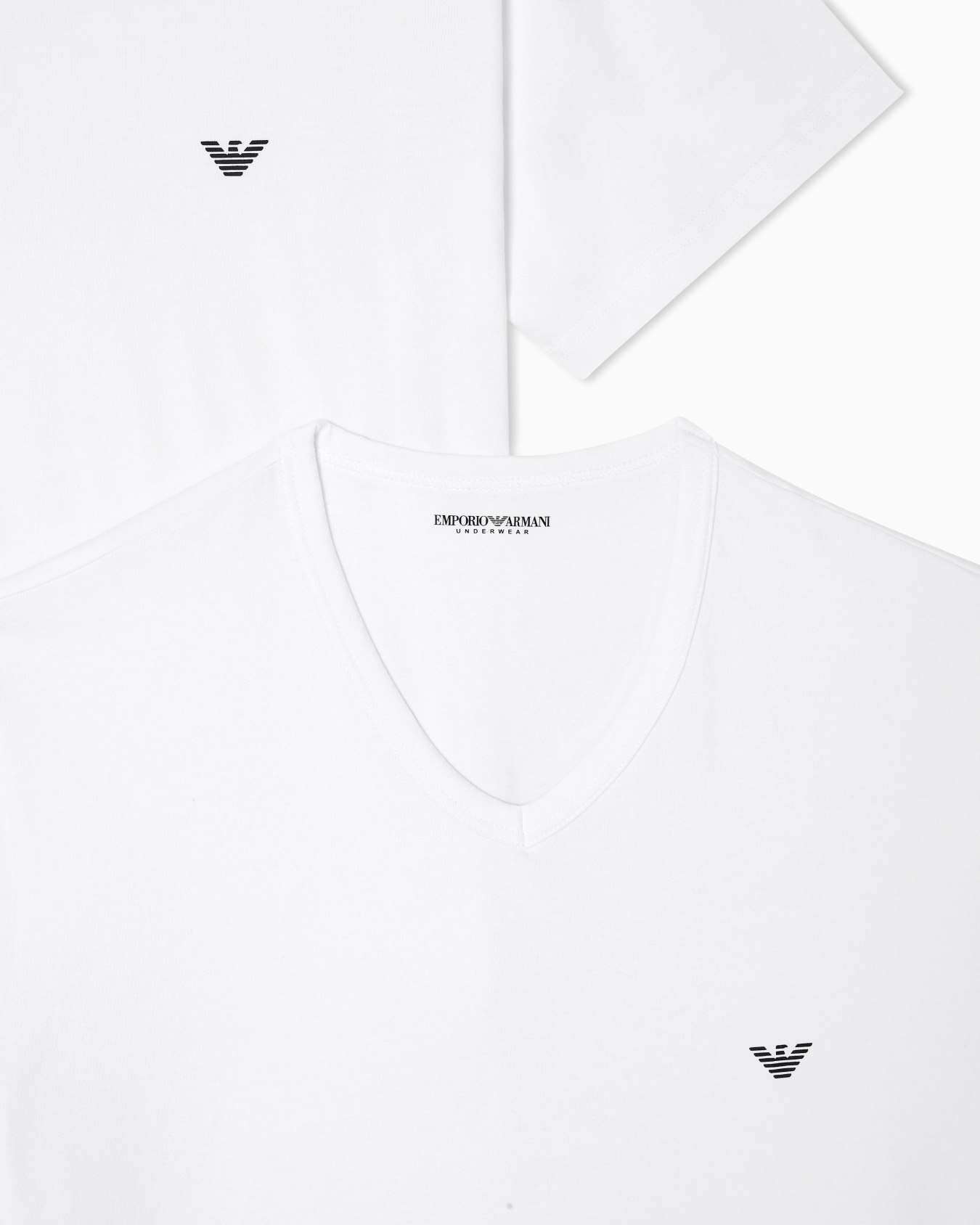 Two-pack of stretch jersey loungewear V-neck T-shirts Slide 3