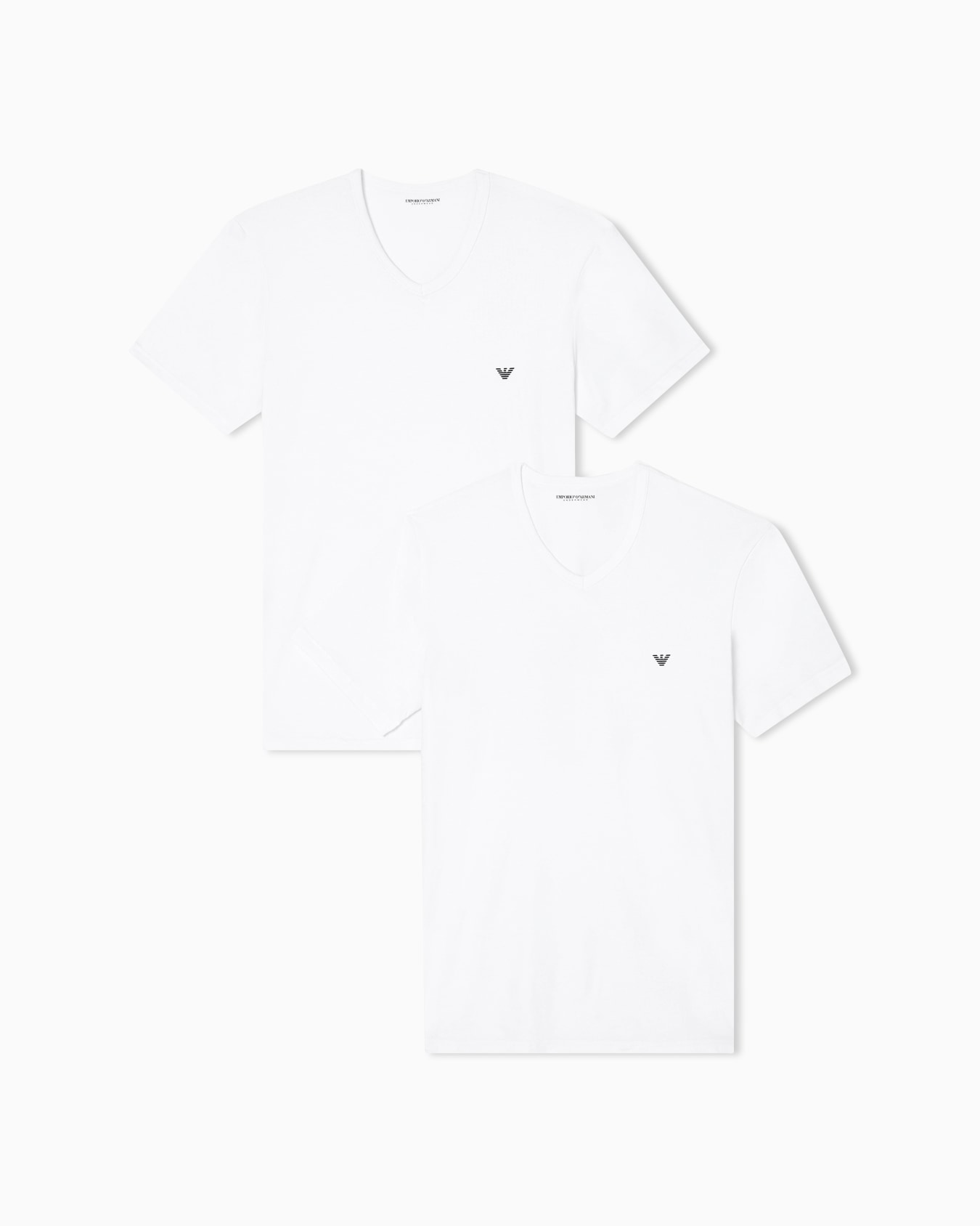 Two-pack of stretch jersey loungewear V-neck T-shirts Slide 0