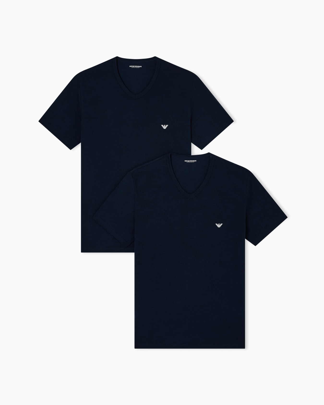 Two-pack of stretch jersey loungewear V-neck T-shirts Slide 0