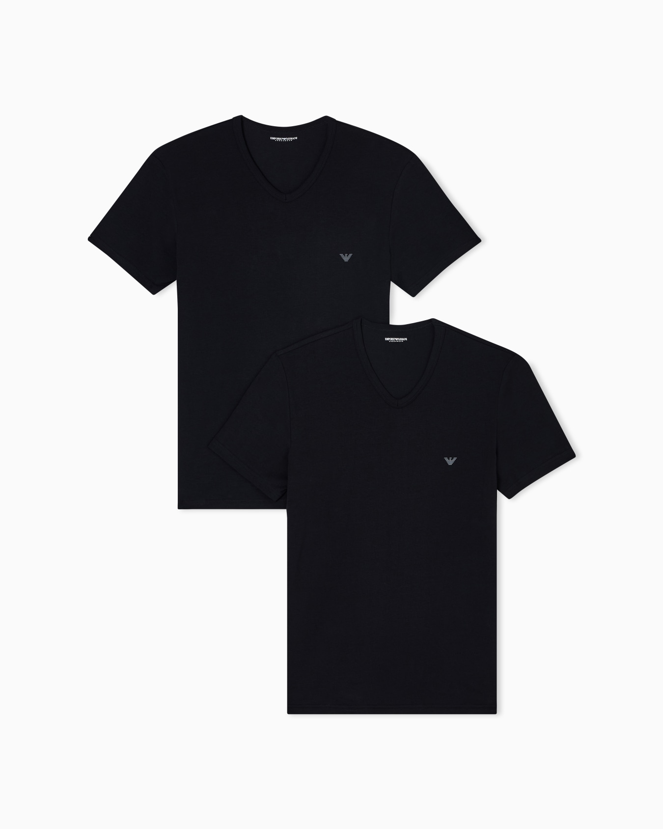 Two-pack of stretch jersey loungewear V-neck T-shirts Slide 0
