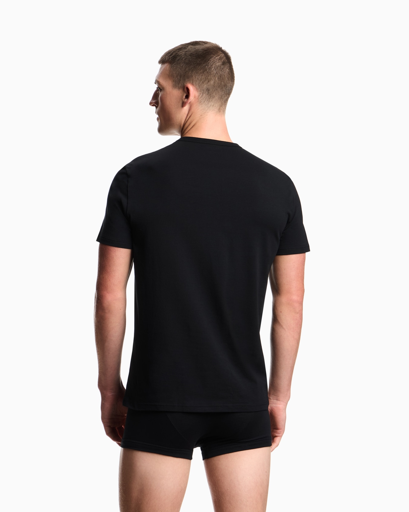 Two-pack of stretch jersey loungewear V-neck T-shirts Slide 2