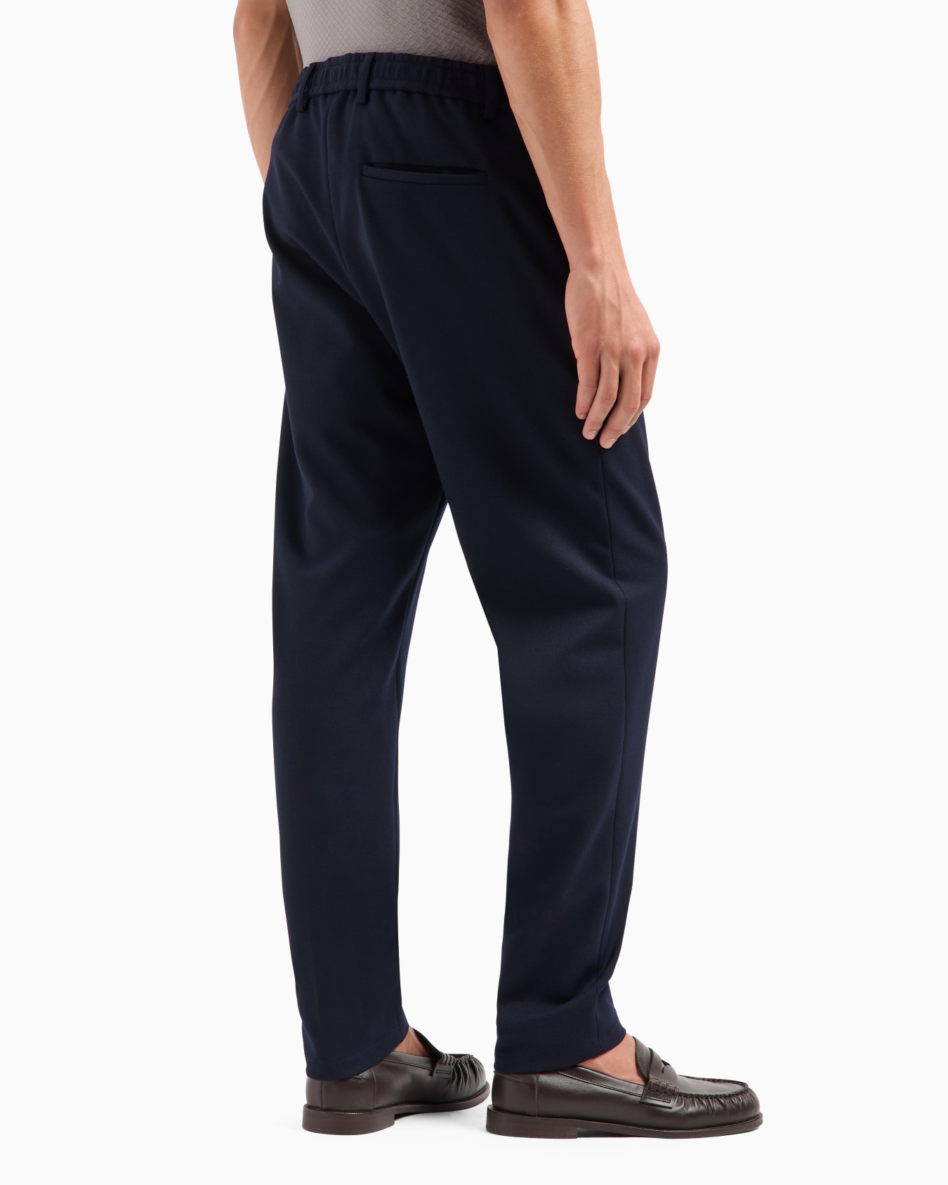 Pantaloni a vita elastica in gabardina tecnica stretch Slide 2