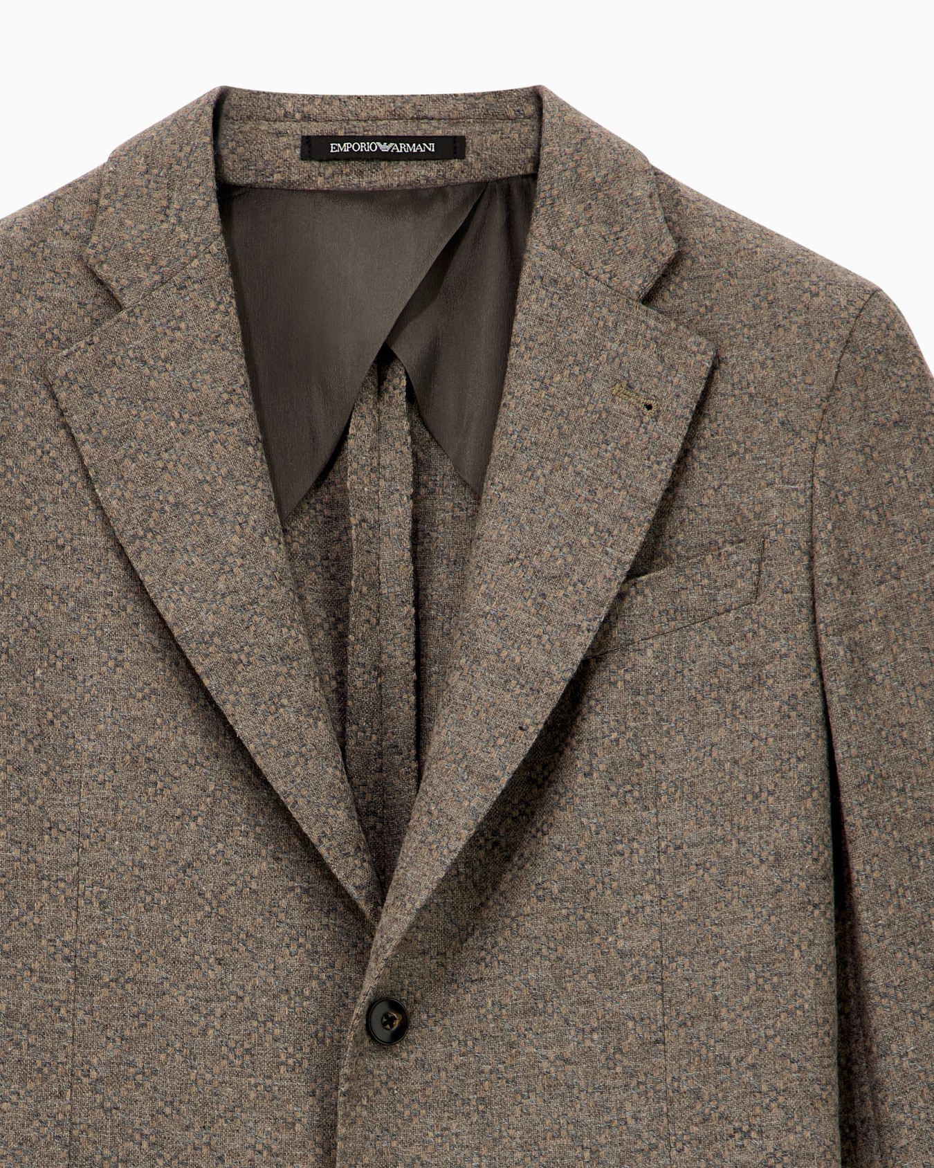 Blazer droit natté en laine vierge et cachemire Diapositive 2